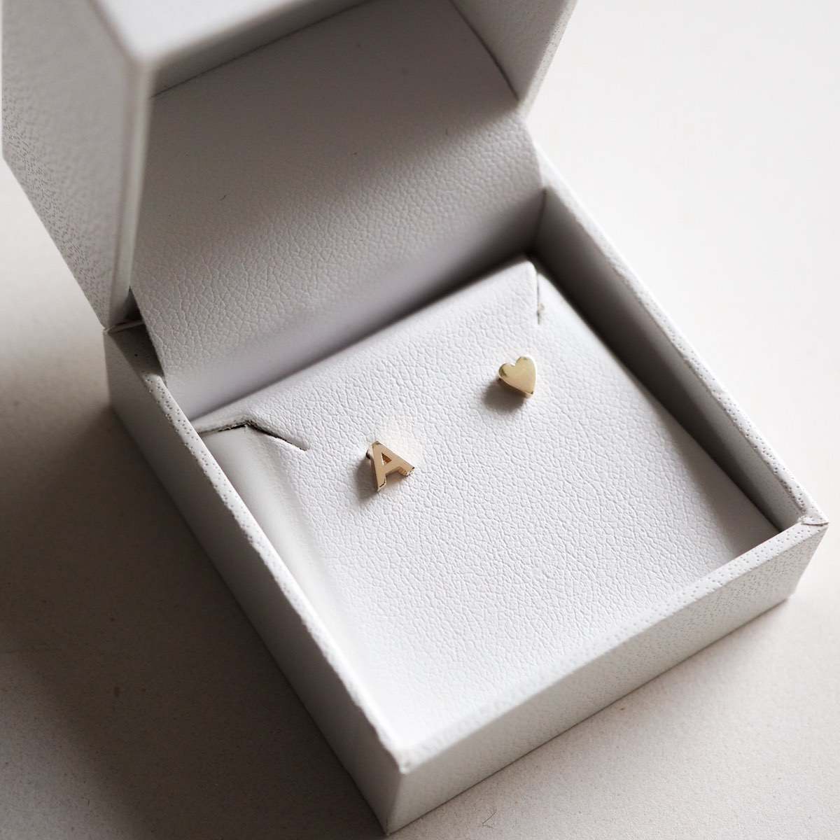 Tiny on sale initial earrings