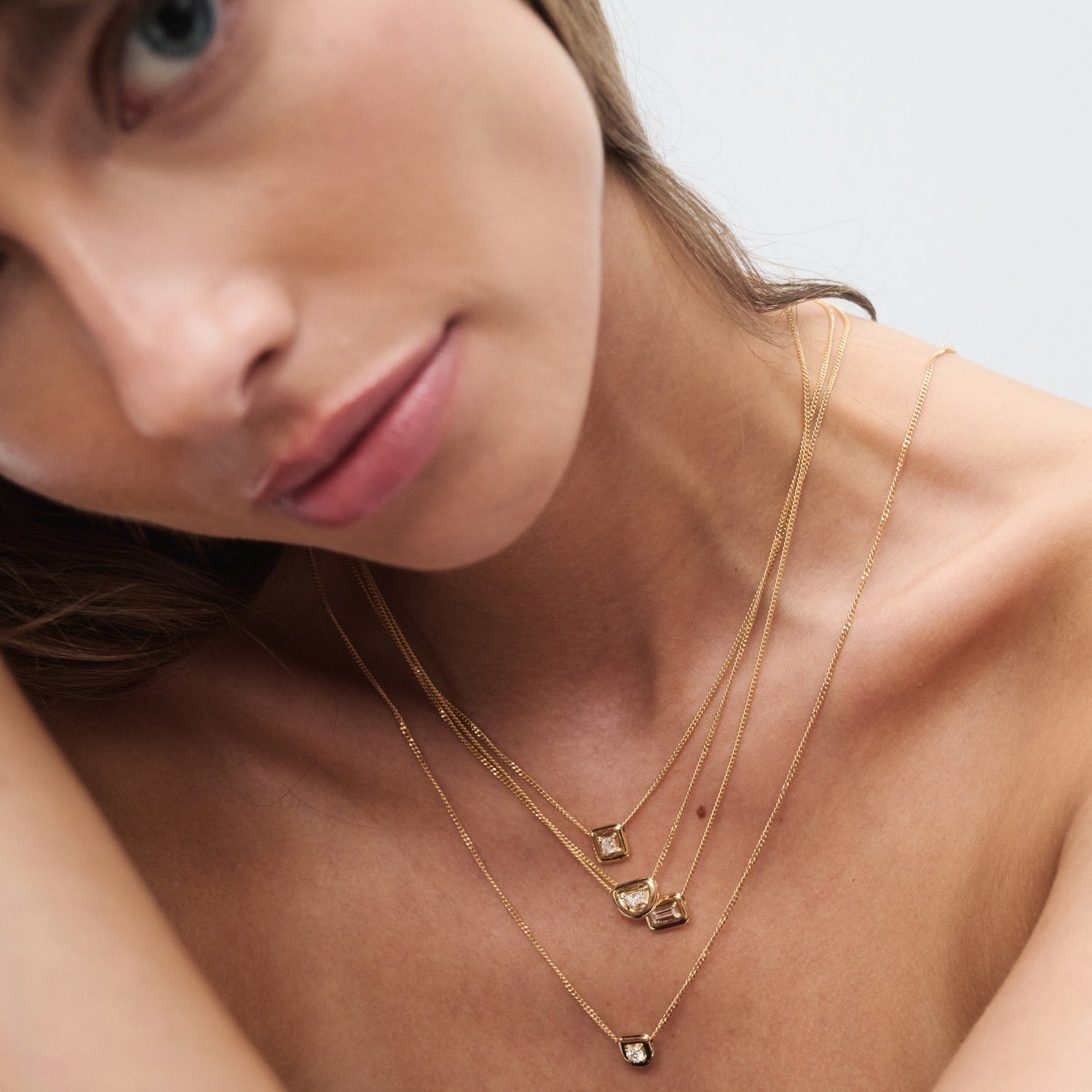 Chunky Slider Pendant | Bezel Lab-Grown Diamond Necklace