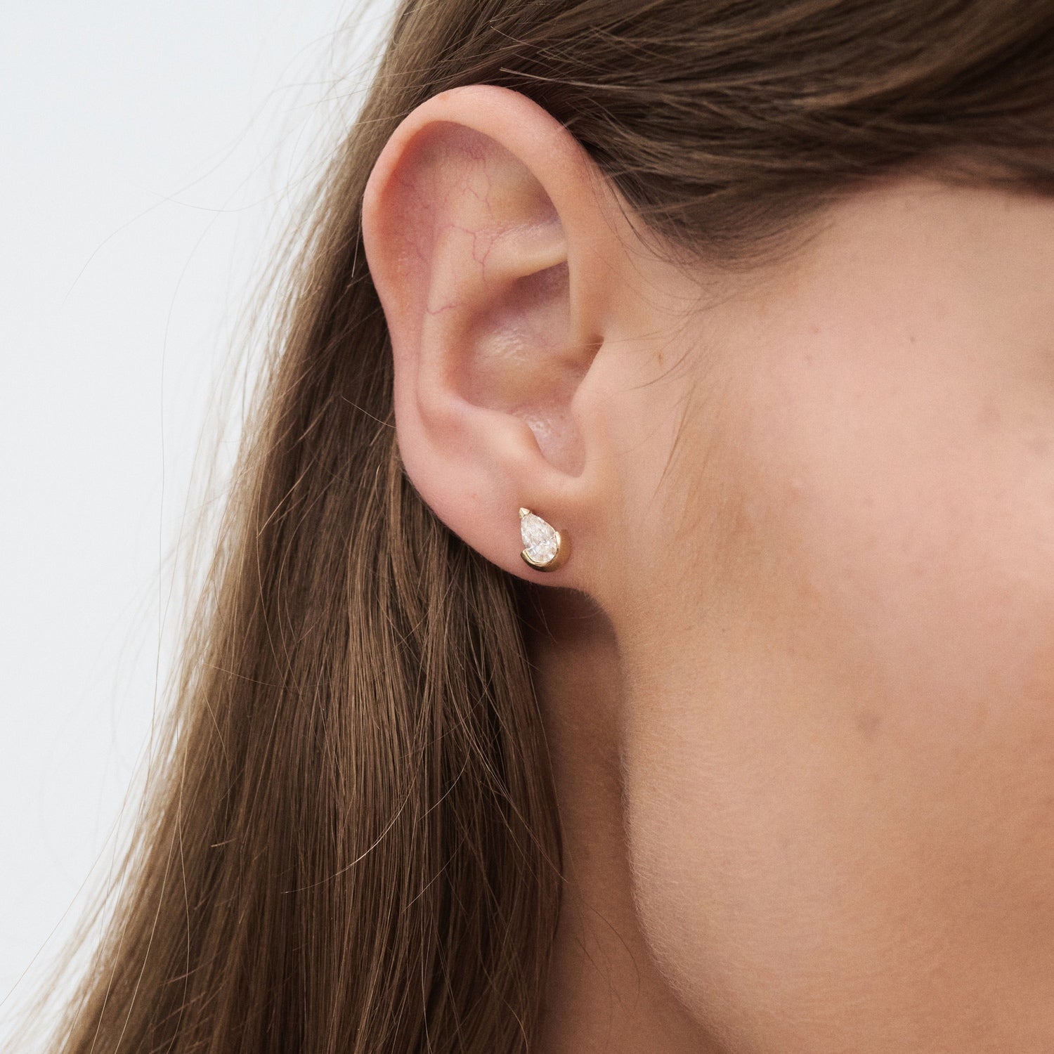 Floating Pear Studs | Pear Lab-Grown Diamond Earrings