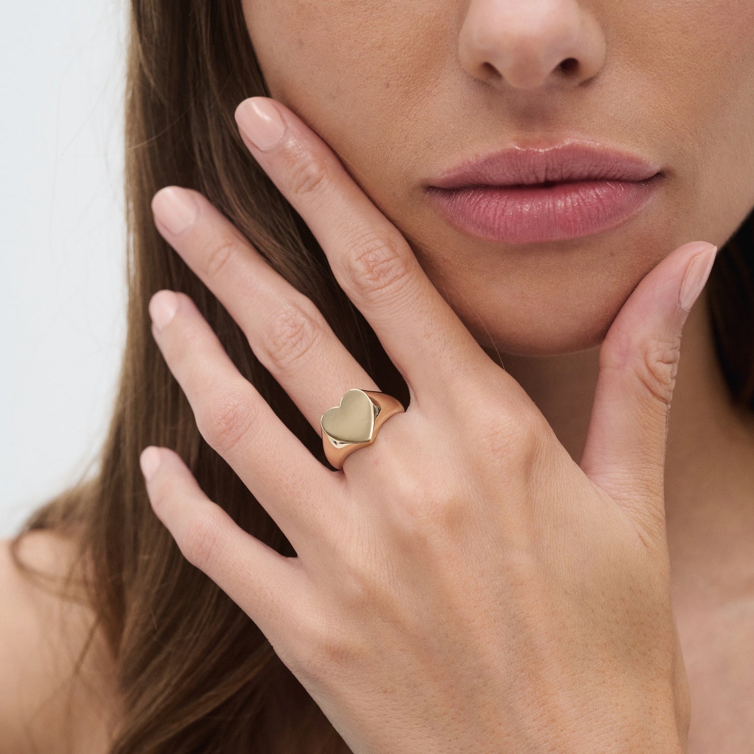 Medium Heart Signet | Solid Signet Ring