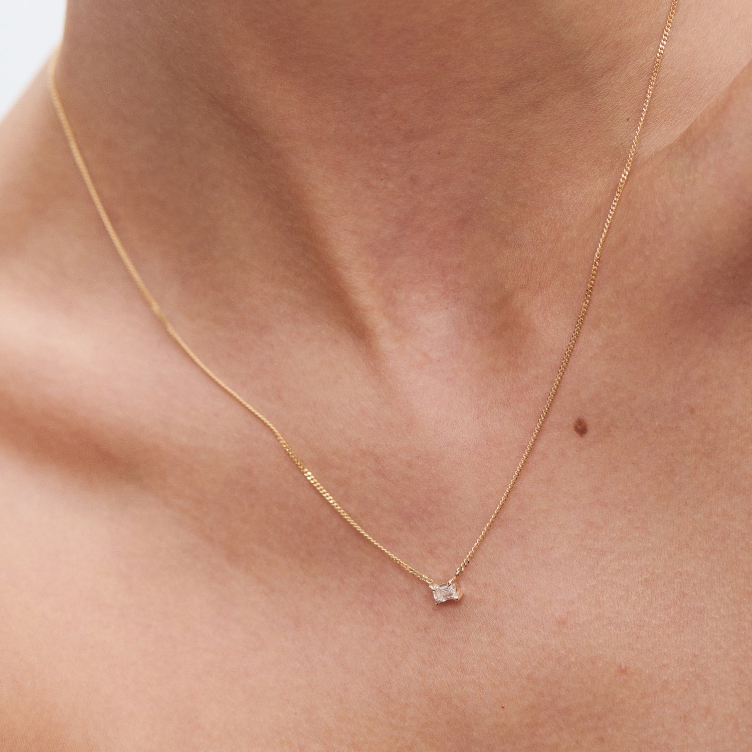 Solitaire Necklace | Emerald Lab-Grown Diamond Necklace