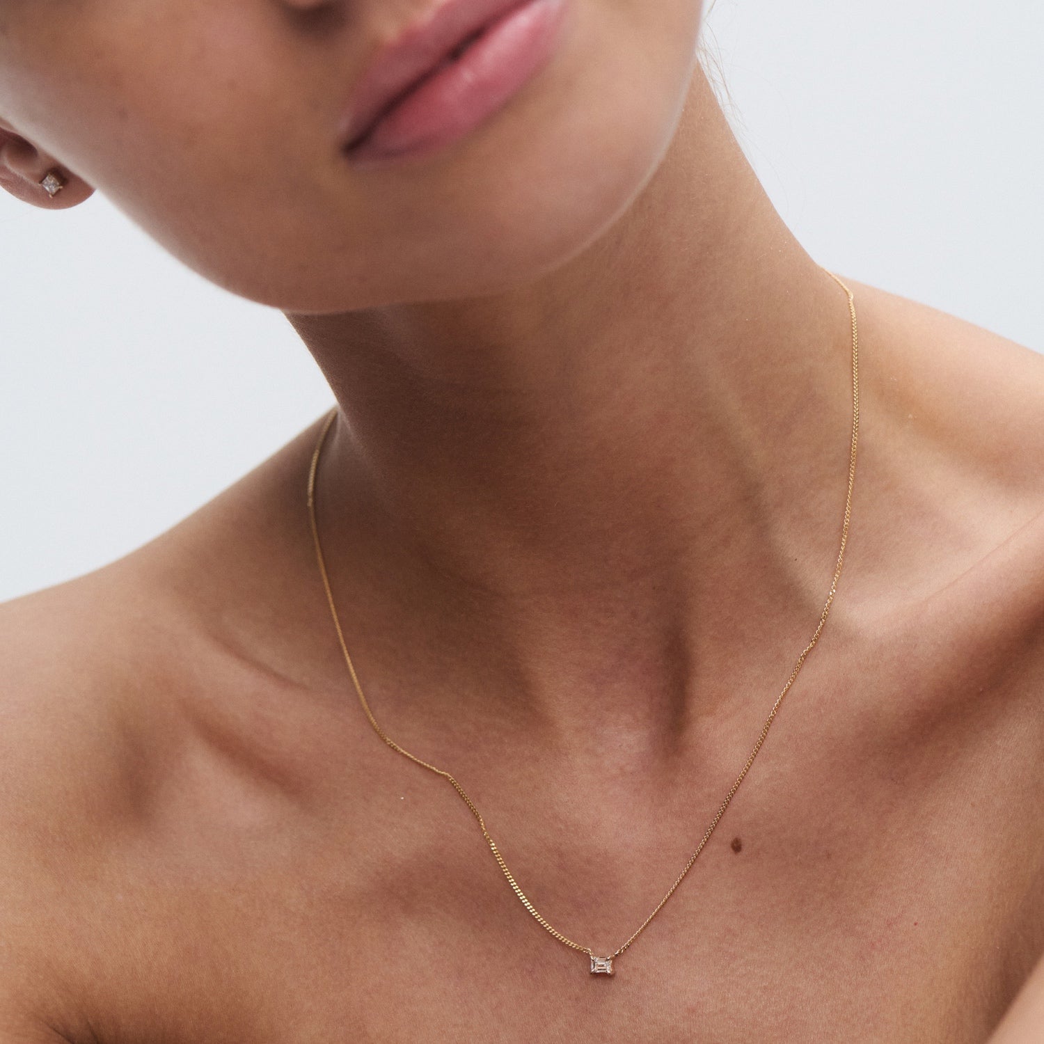 Solitaire Necklace | Emerald Lab-Grown Diamond Necklace