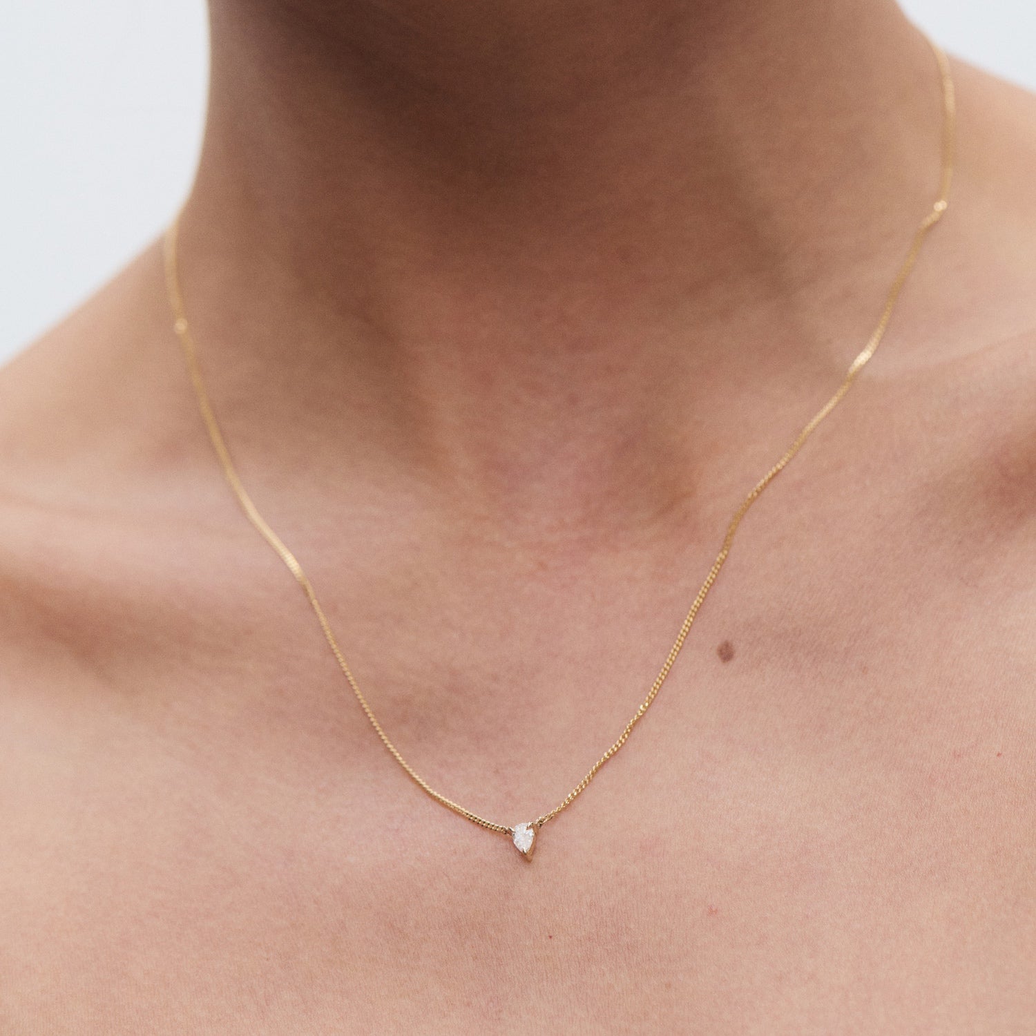 Solitaire Necklace | Pear Lab-Grown Diamond Necklace