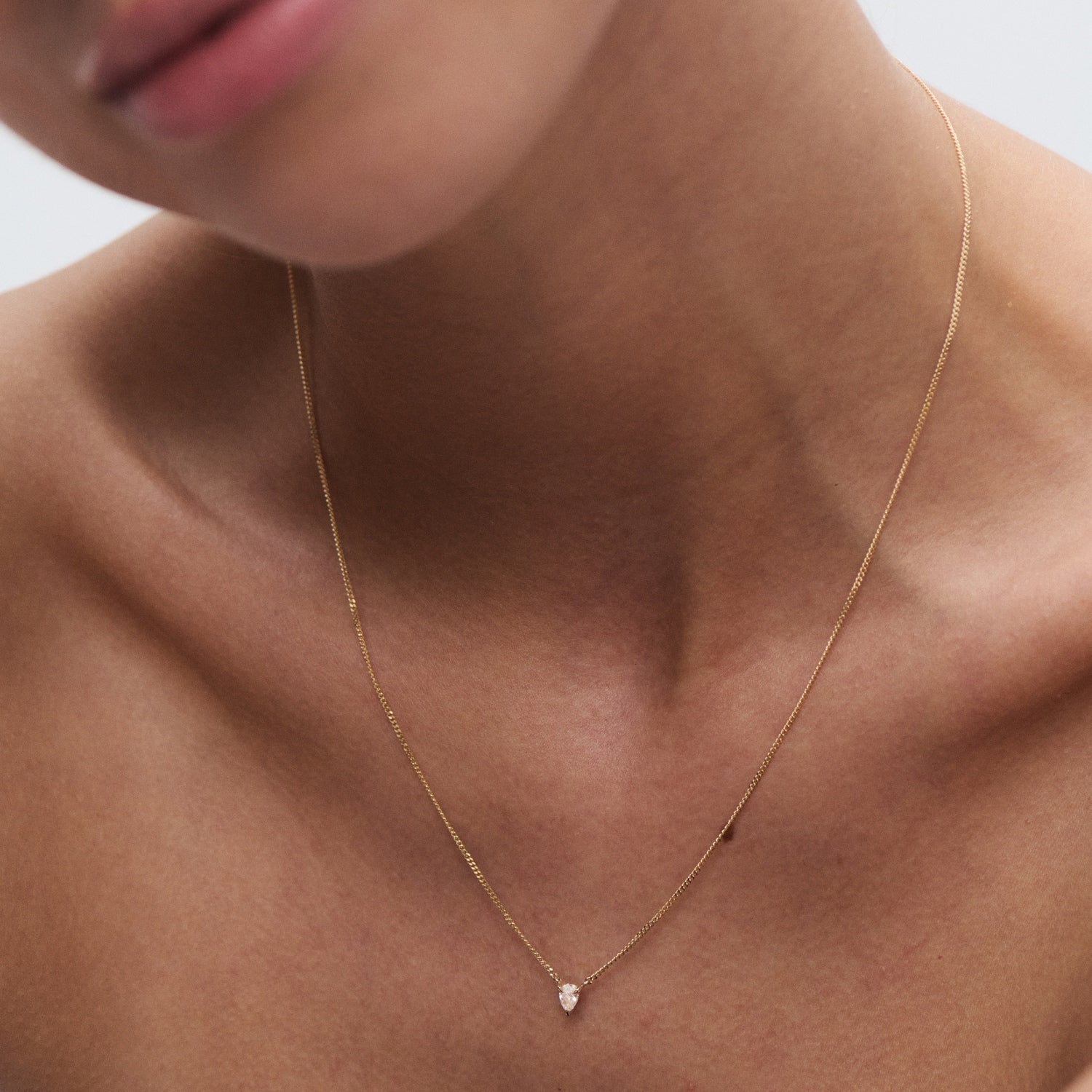 Solitaire Necklace | Pear Lab-Grown Diamond Necklace