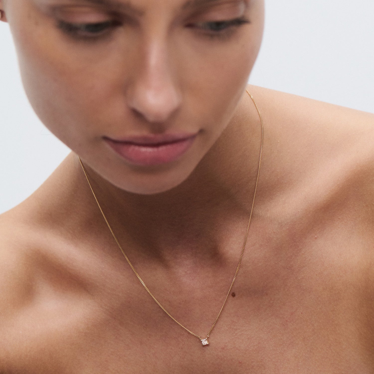 Solitaire Necklace | Princess Lab-Grown Diamond Necklace