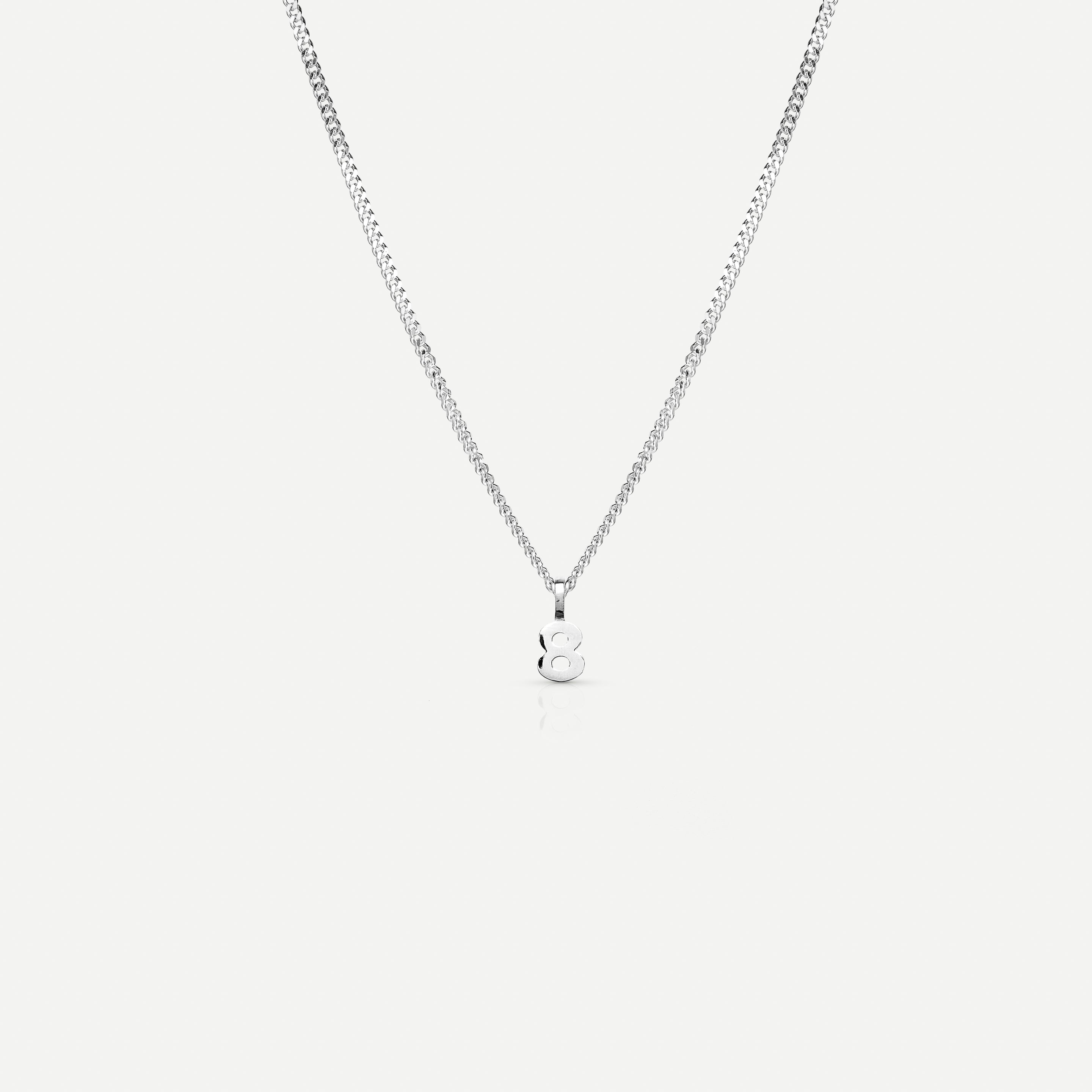 Sterling silver number deals necklace