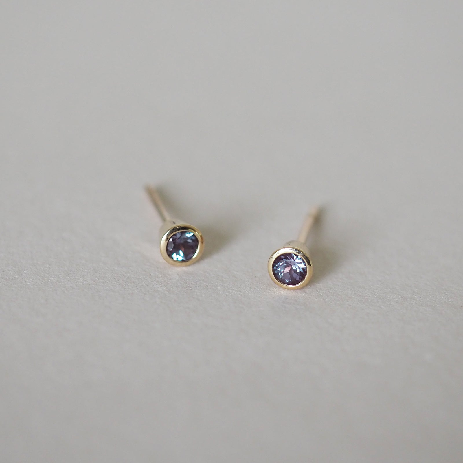 Alexandrite Bezel Studs | Ready to Wear