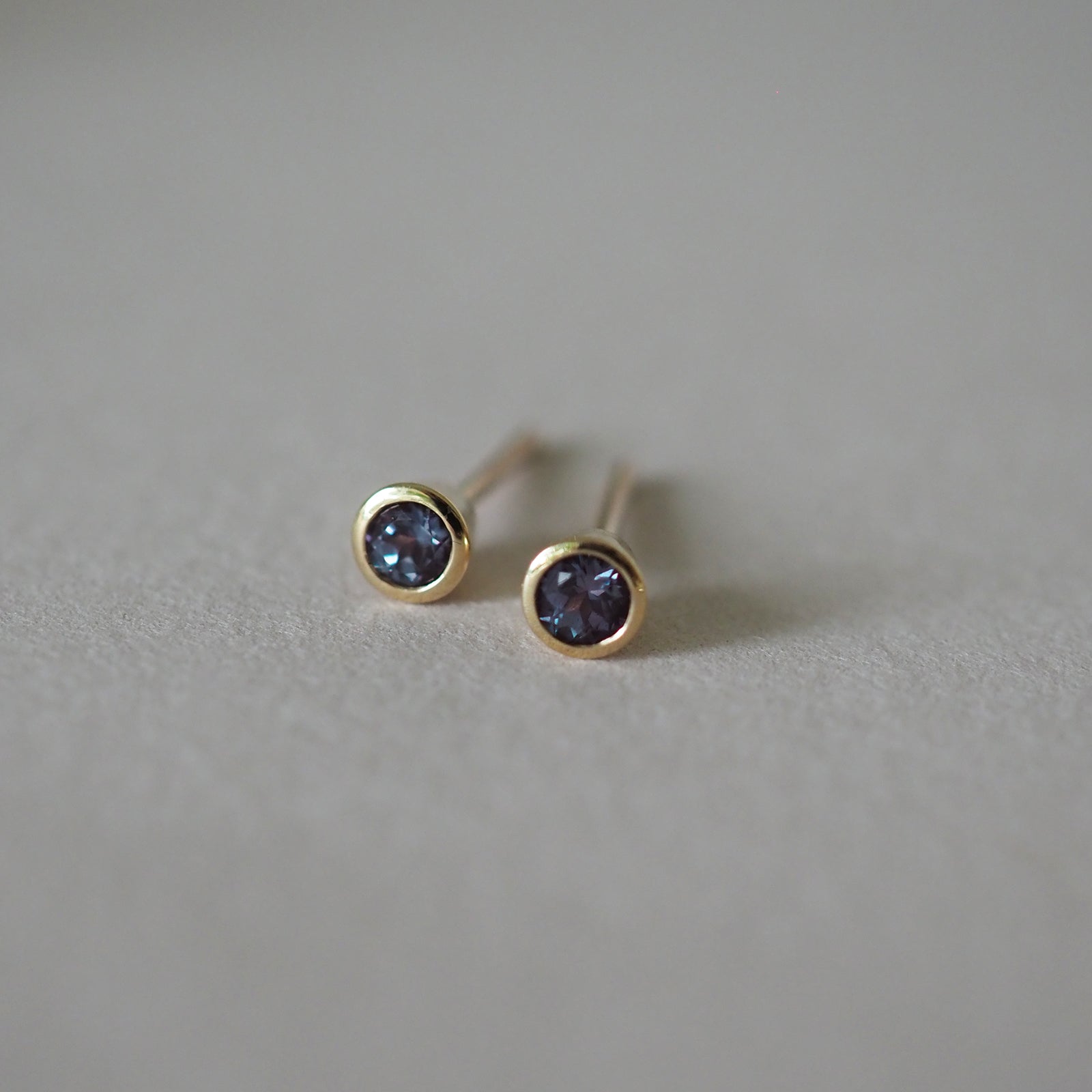 Alexandrite Bezel Studs | Ready to Wear