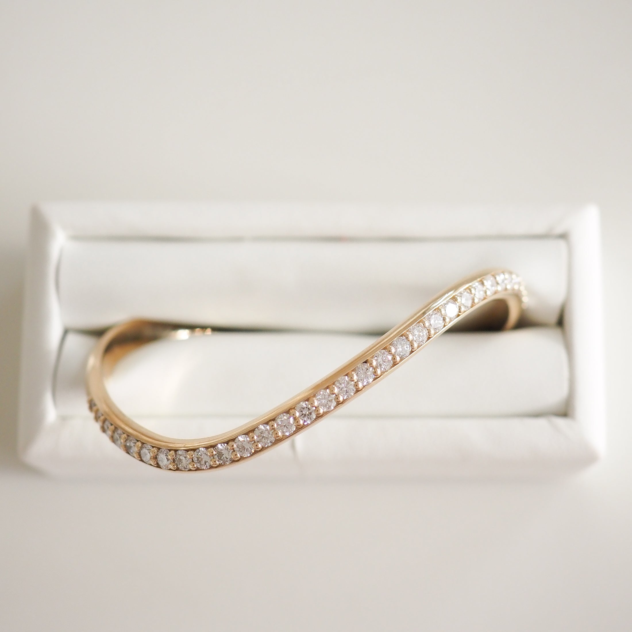 Awa Diamond Bangle | Solid Wave Bangle