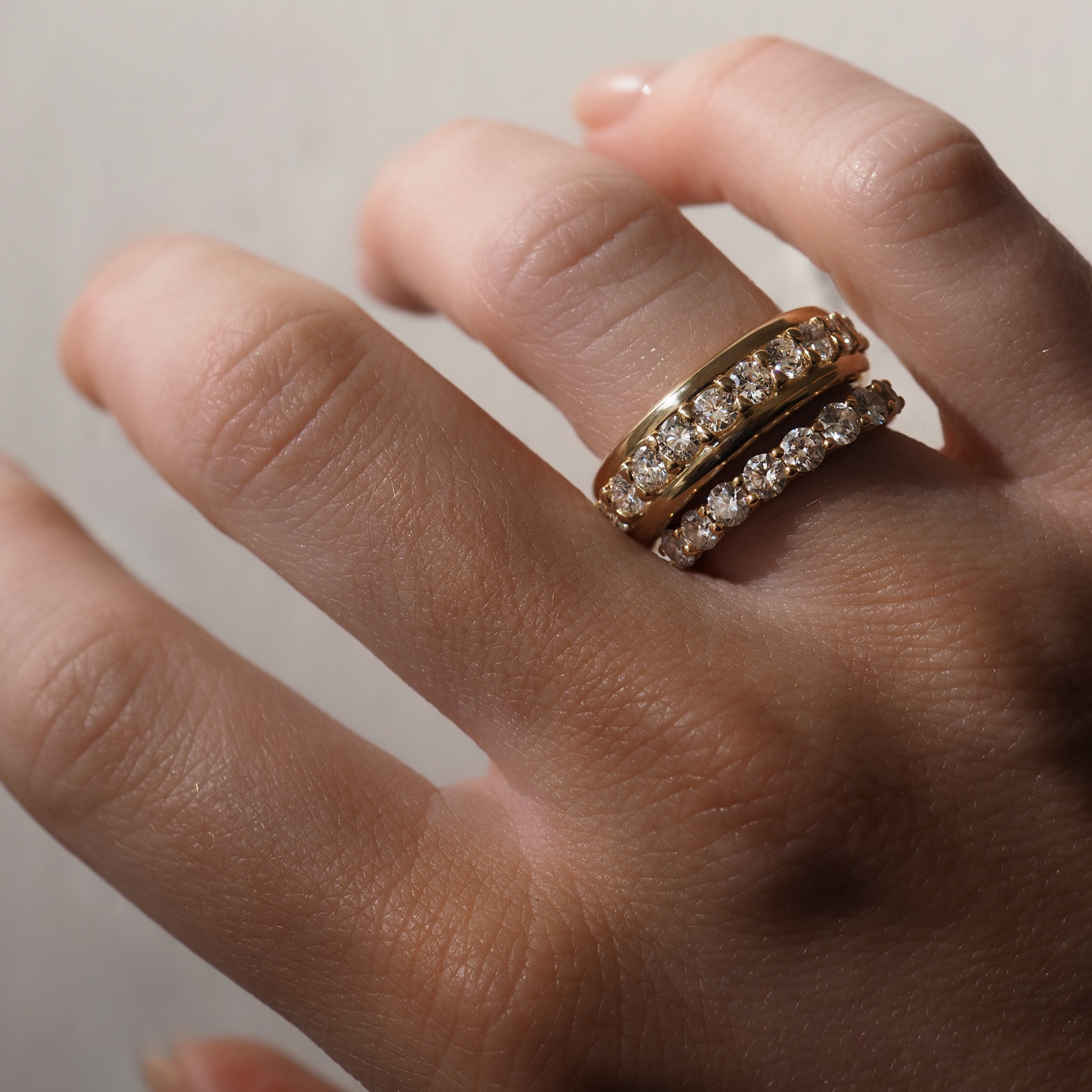 Solene | Bold Pavé Round Lab-Grown Diamond Wedding Ring