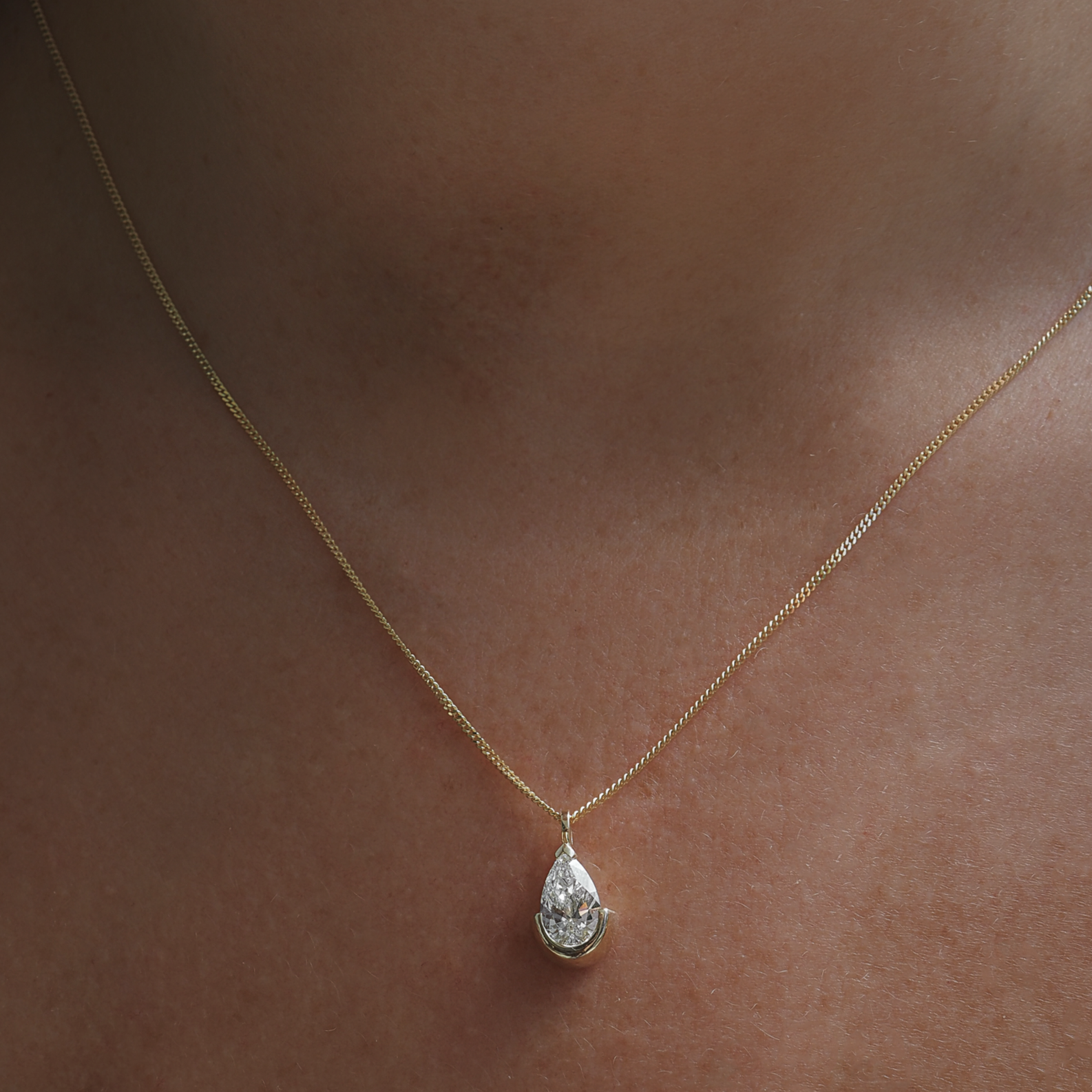 Floating Pear Lab-Grown Diamond Necklace | Ready to Wear