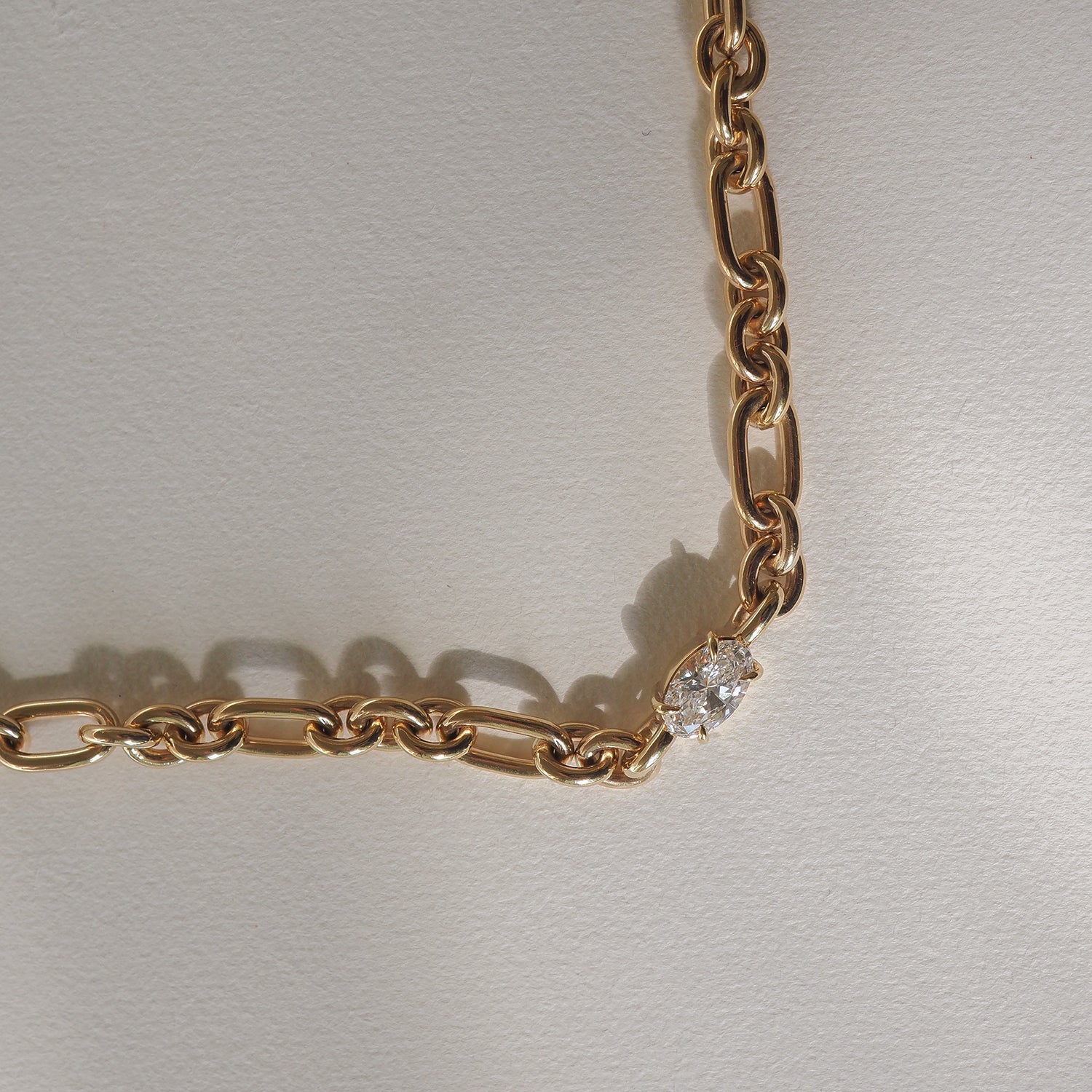 Oval Lab-Grown Diamond Bold Link Necklace