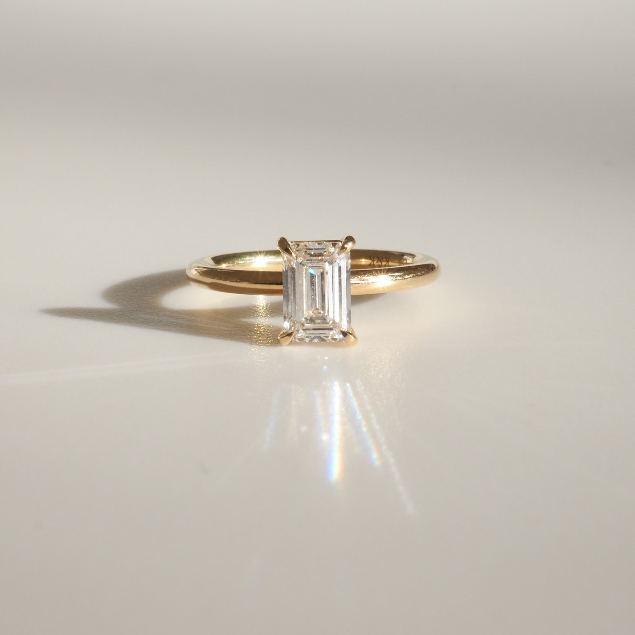 Eva | 1.06ct Emerald Lab-Grown Diamond Engagement Ring Ready to Wear