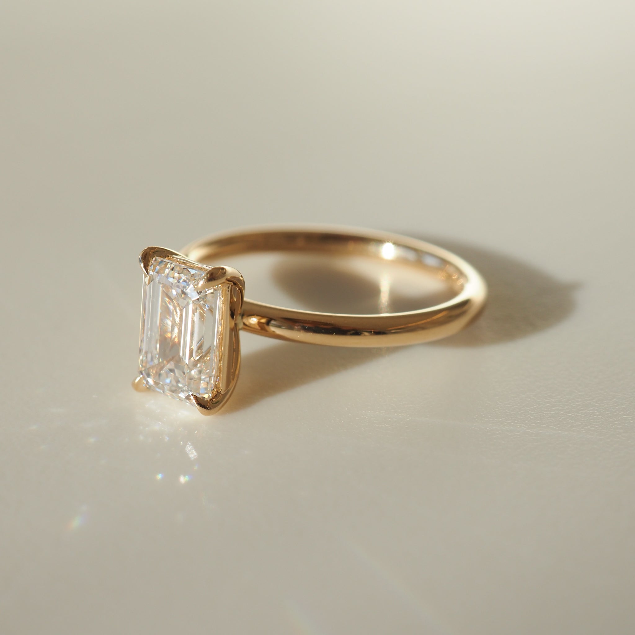 Eva | 1.53ct Emerald Diamond Engagement Ring Ready To Wear