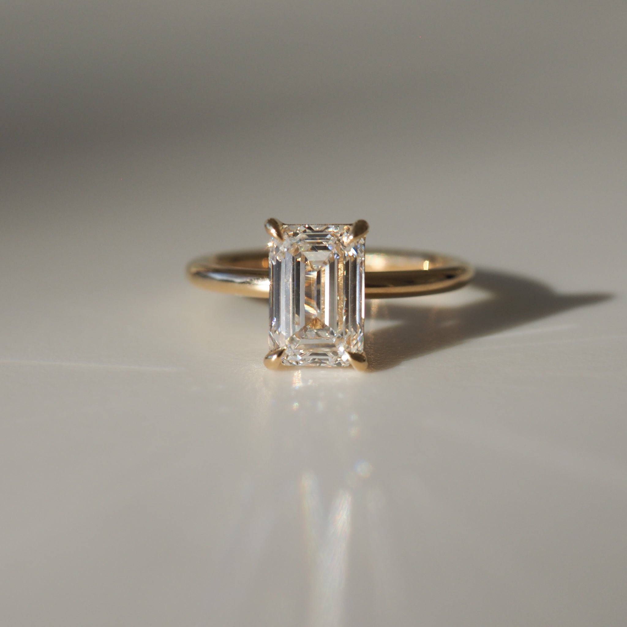 Eva | 2.01ct Emerald Diamond Engagement Ring Ready To Wear