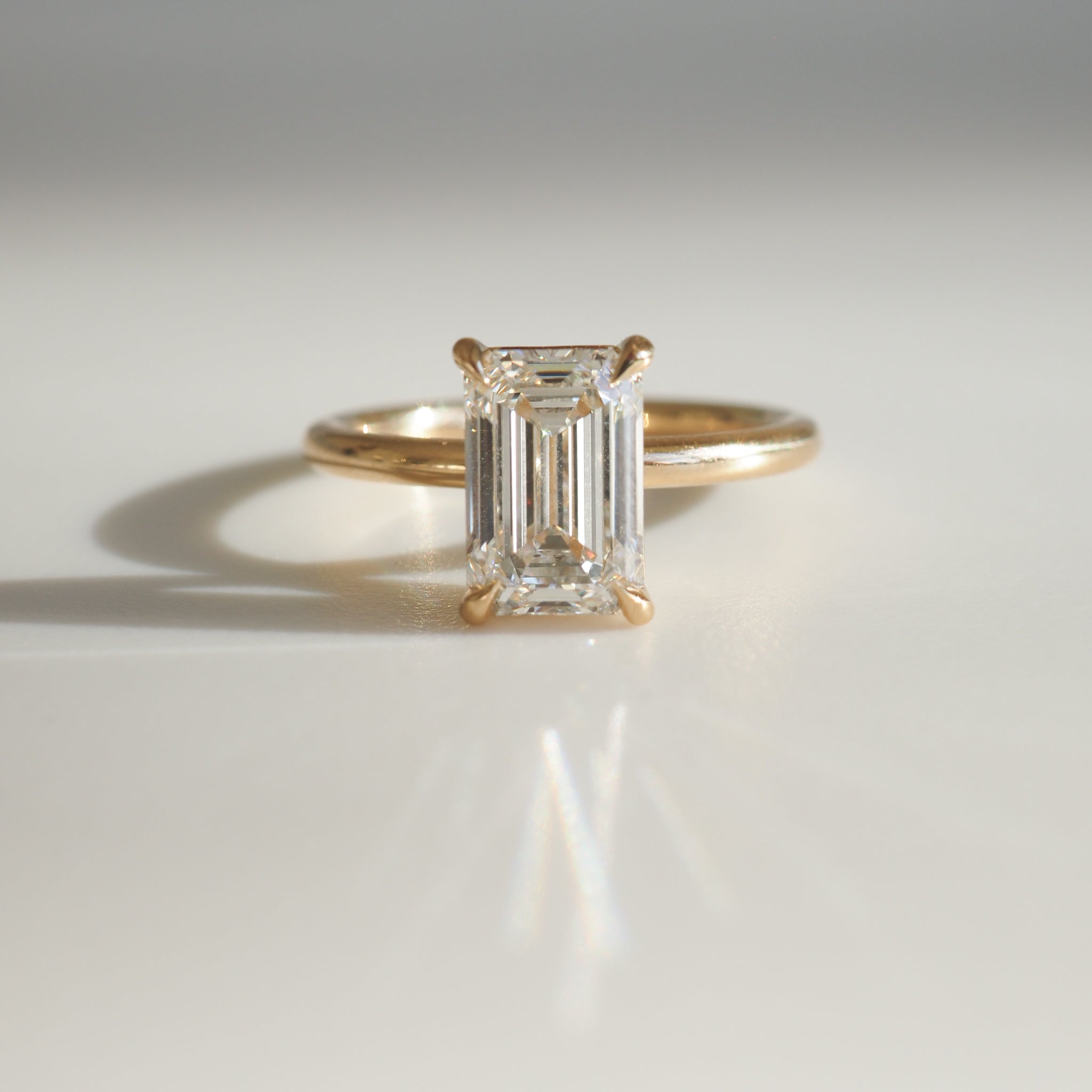 Eva | 2.03ct Emerald Diamond Engagement Ring Ready To Wear
