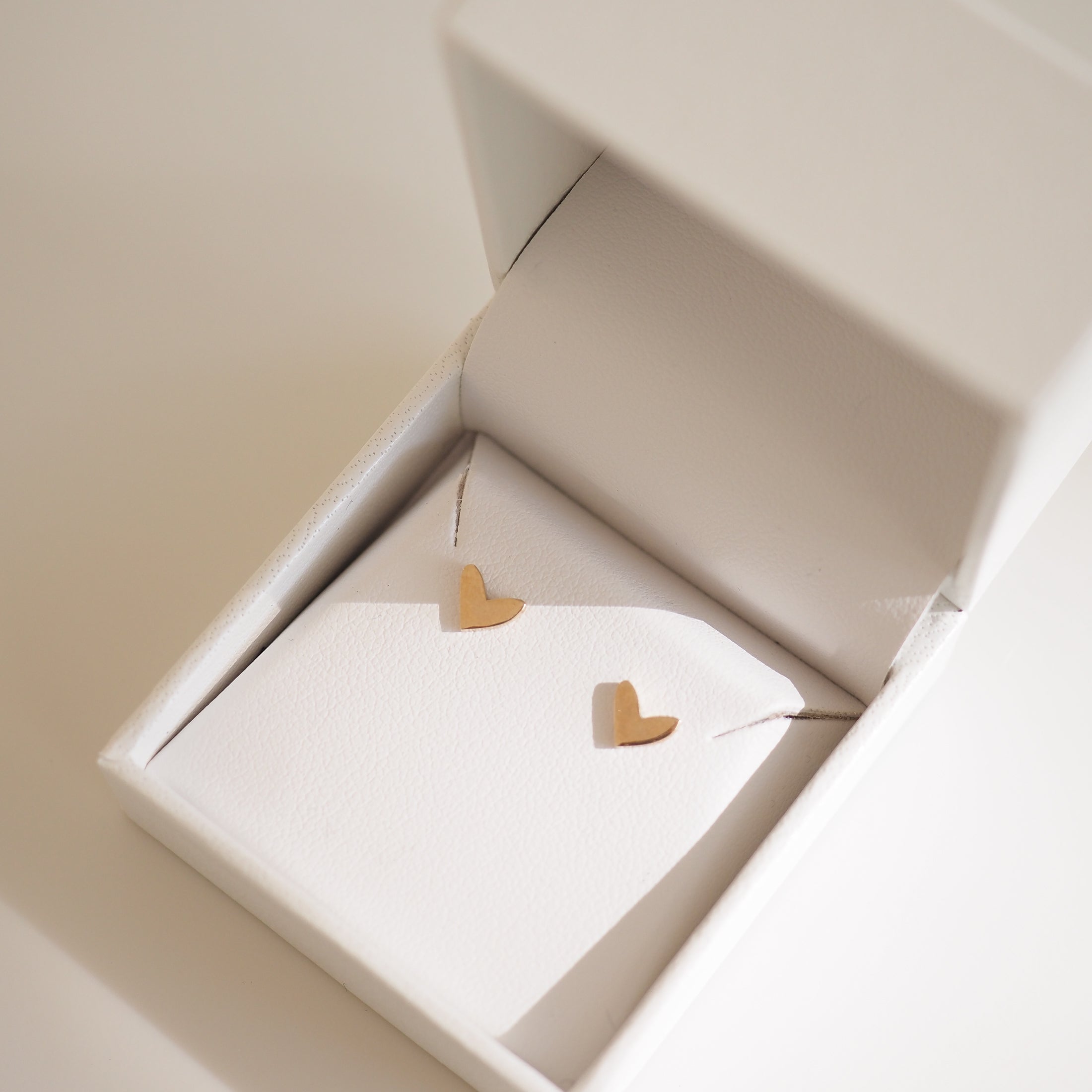 Hand Drawn Heart Studs | Unique Heart Charm Earrings