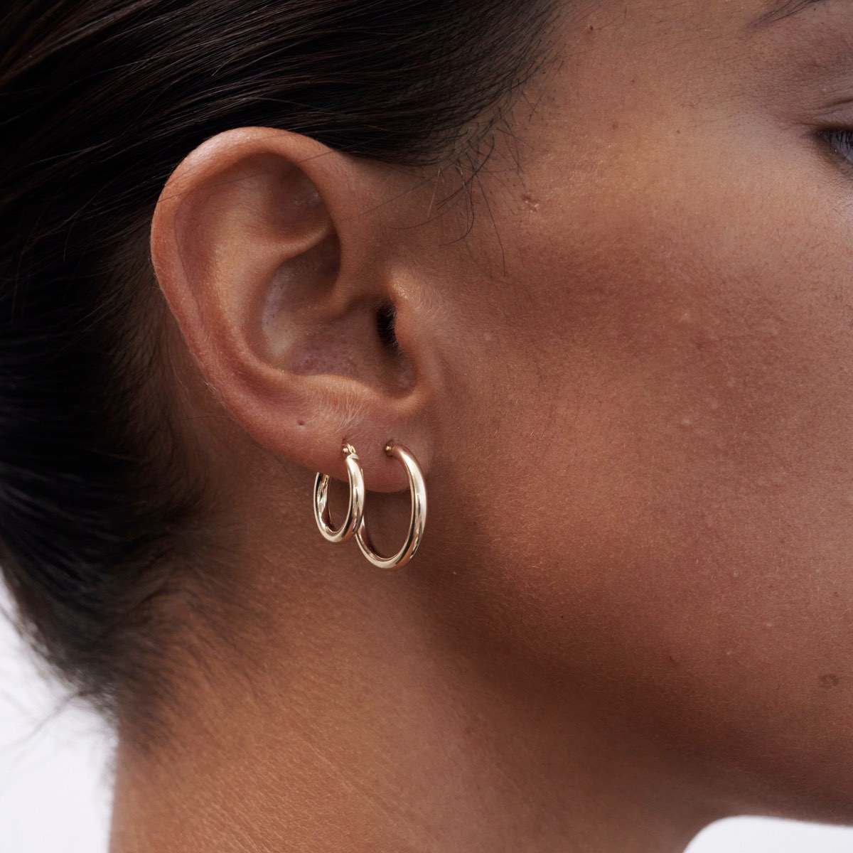 Solid Gold Round Hoops