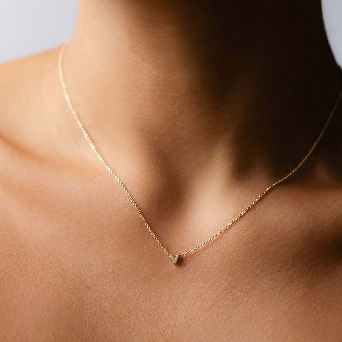 Long initial pendant on sale necklace