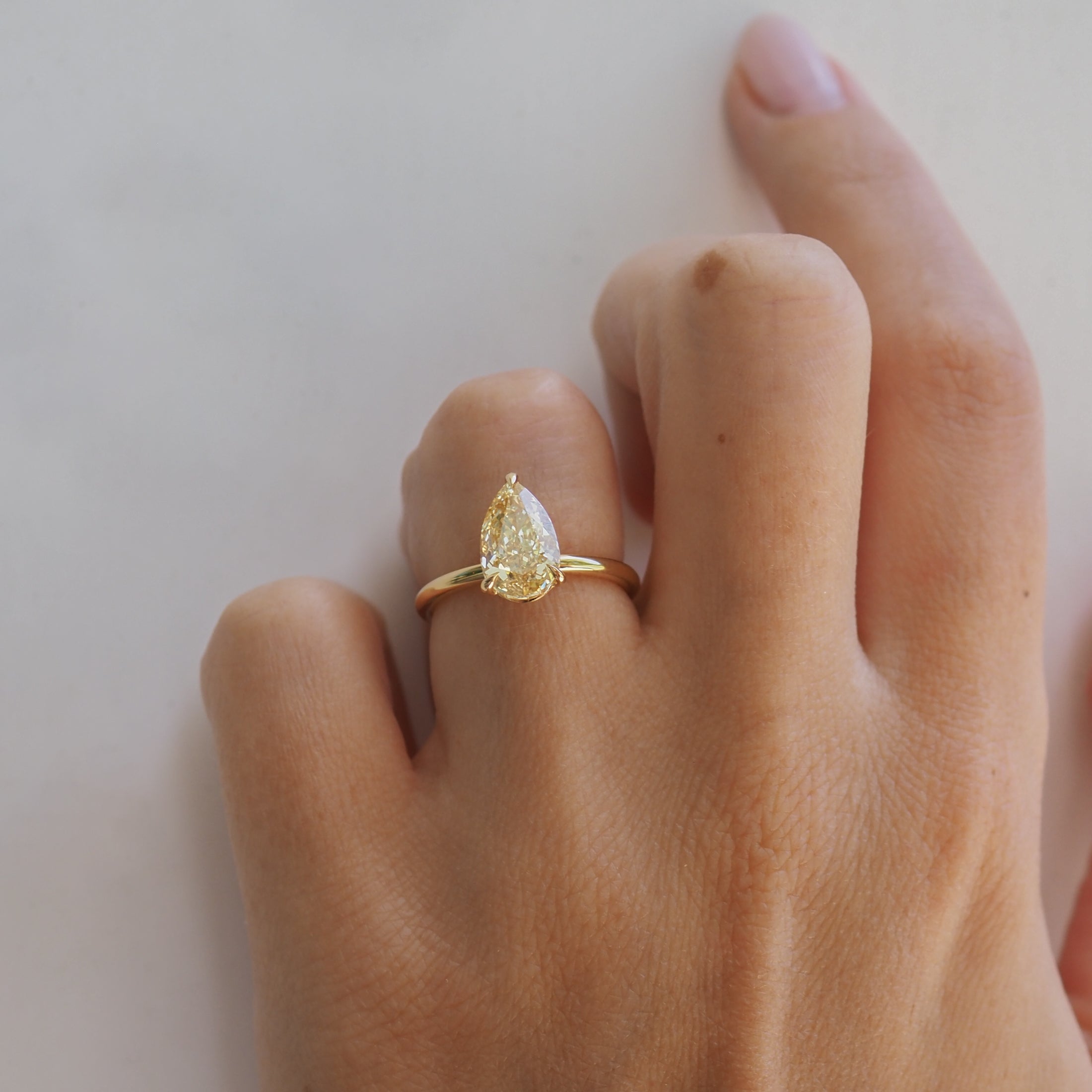 Lyla Fancy Yellow | 2ct Pear Lab-Grown Diamond Ring