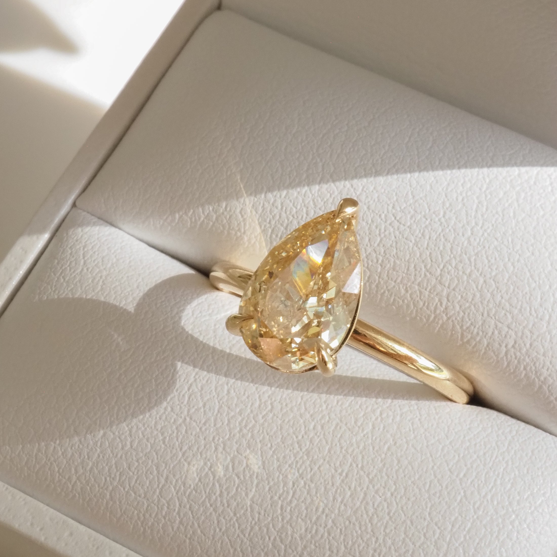 Lyla Fancy Yellow | 2ct Pear Lab-Grown Diamond Ring