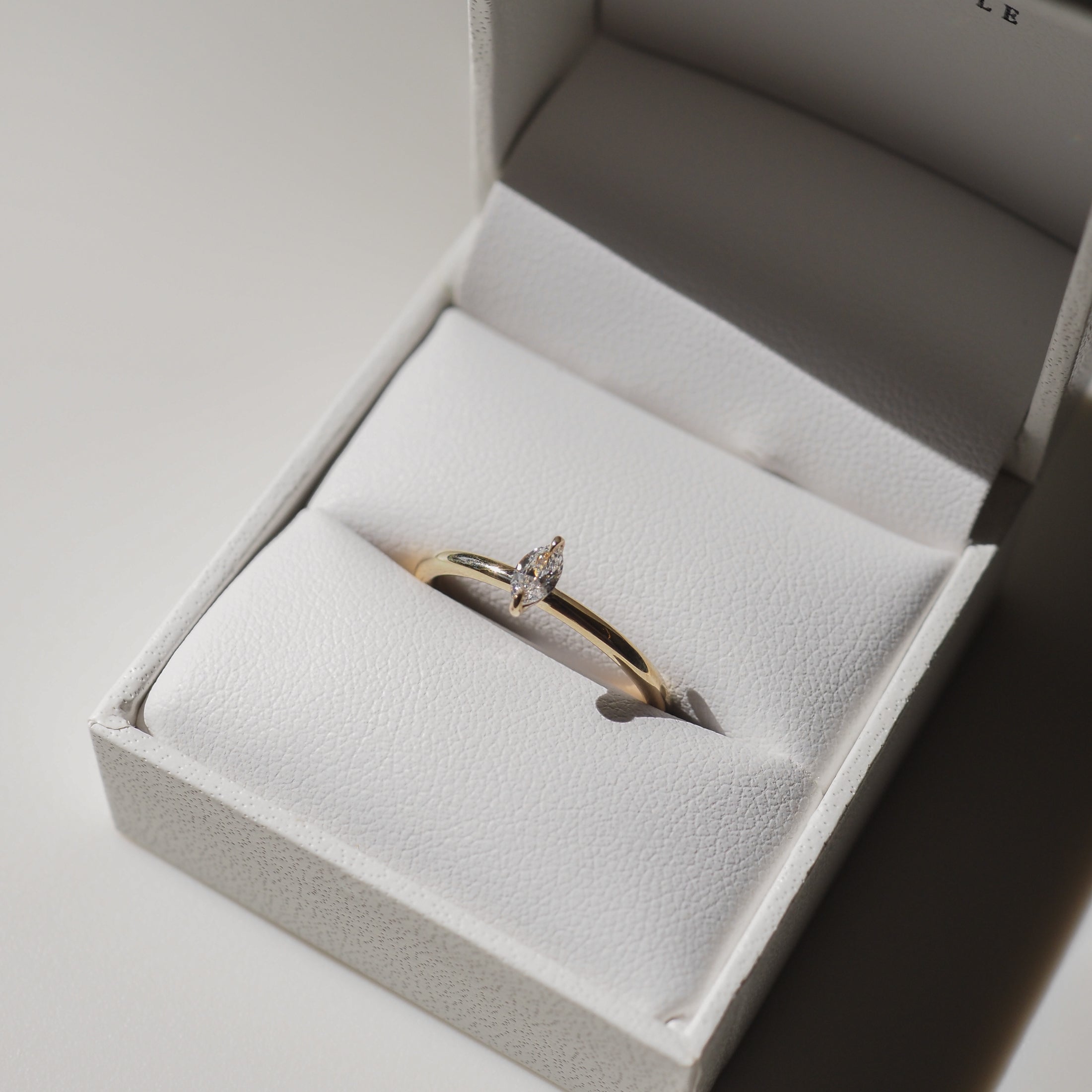 Tiny Diamond Ring | Marquise Lab-Grown Diamond Stacking Ring