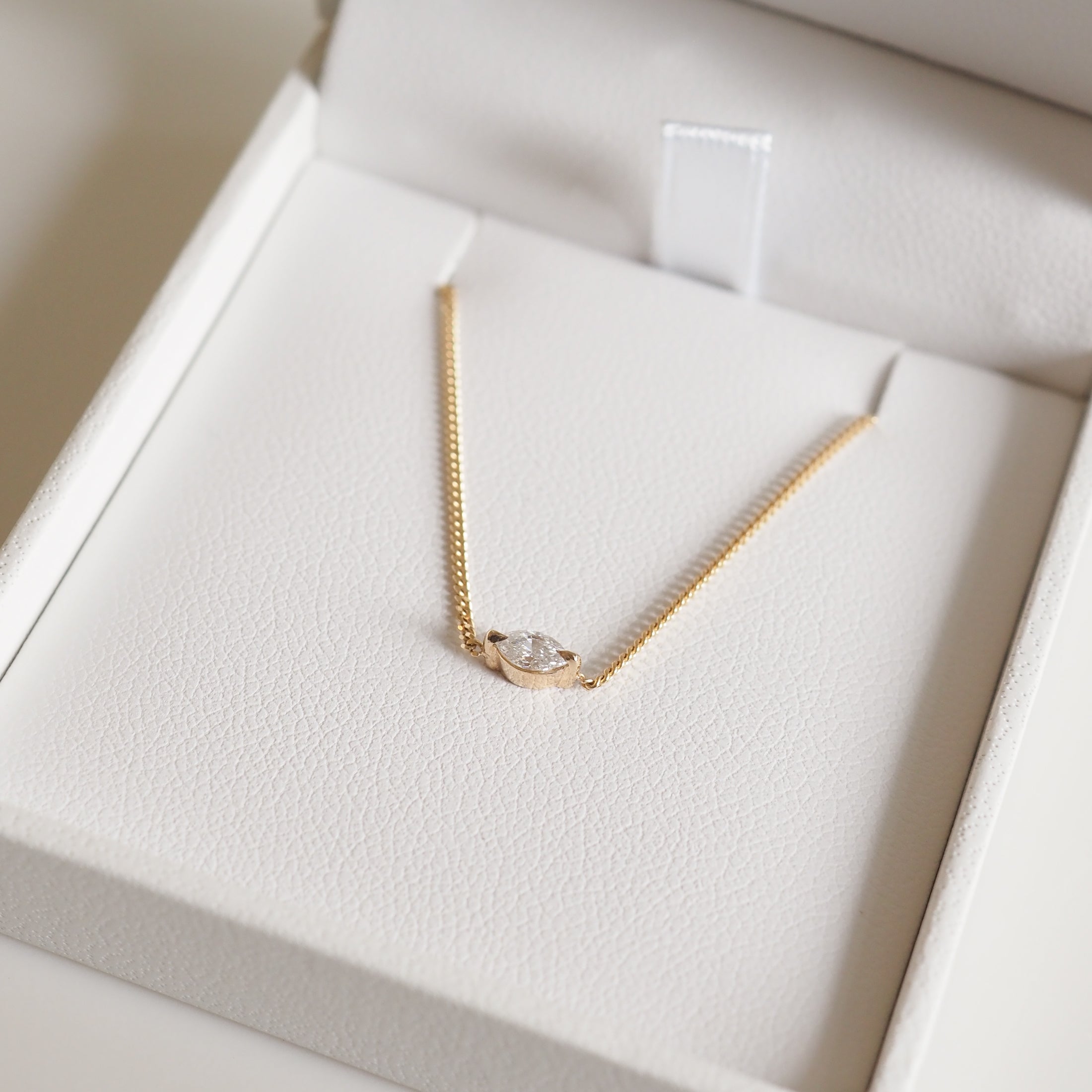 Solitaire Necklace | Marquise Lab-Grown Diamond Necklace