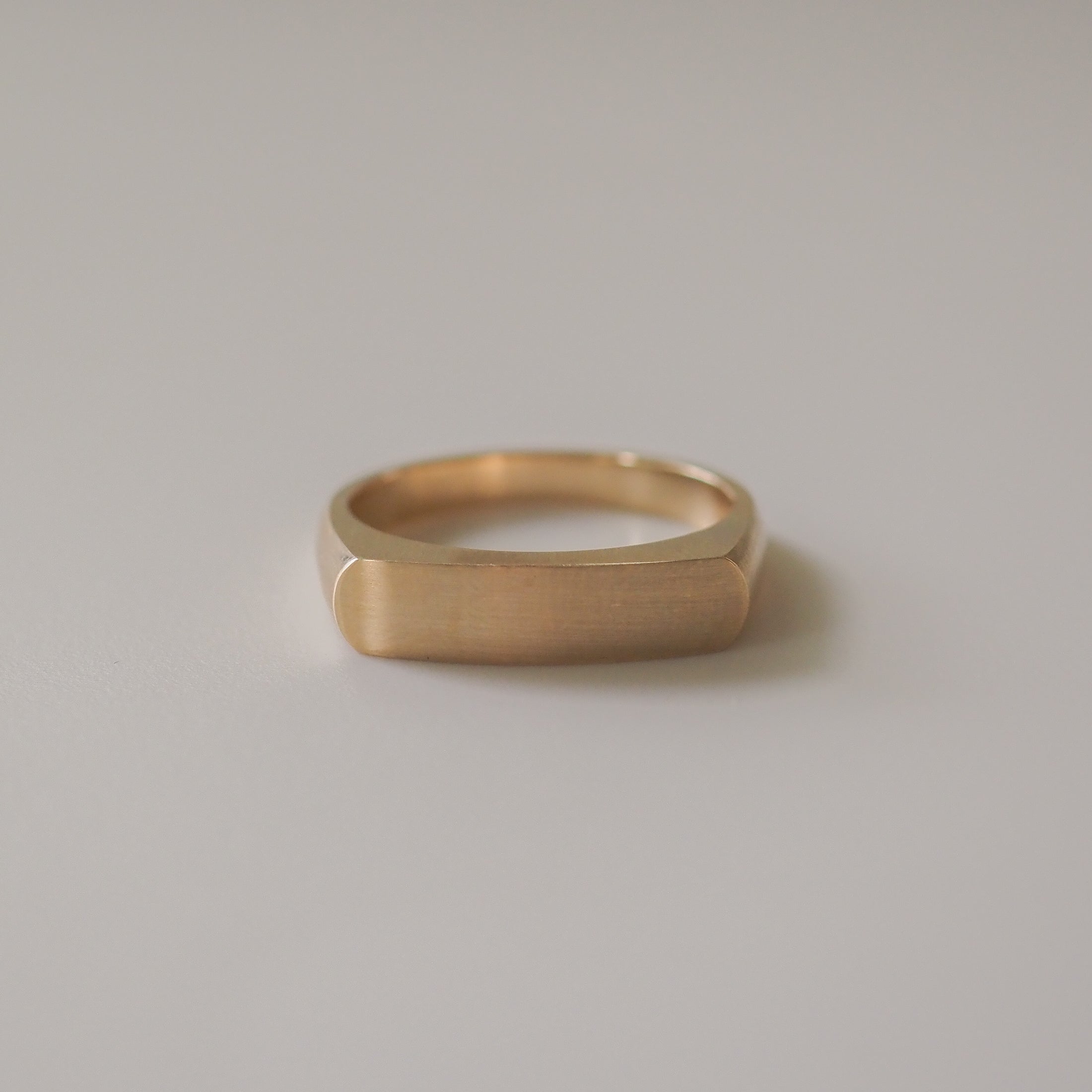 Curved Narrow Signet Ring