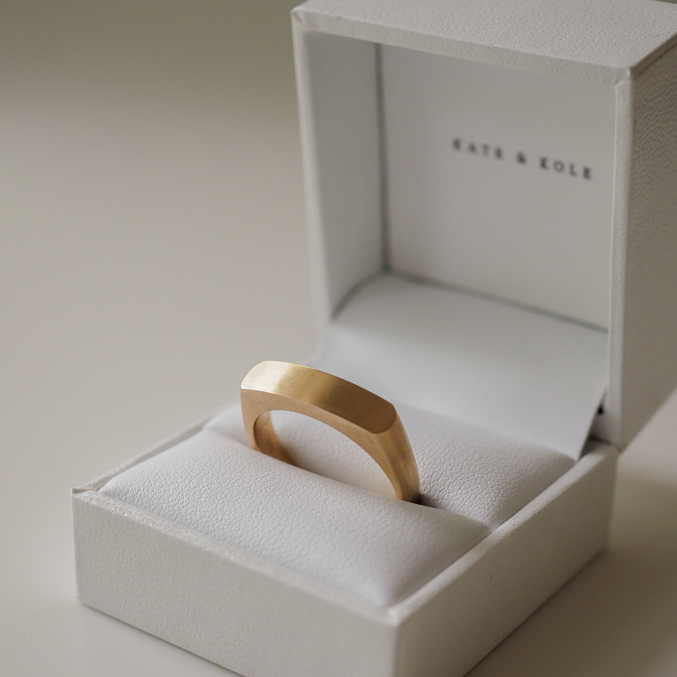 Curved Narrow Signet Ring