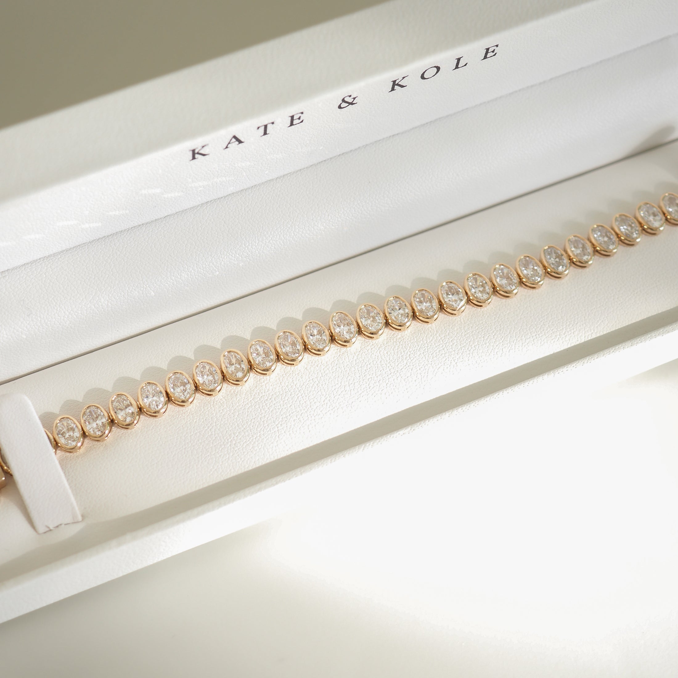 Oval Bezel Lab-Grown Diamond Tennis Bracelet