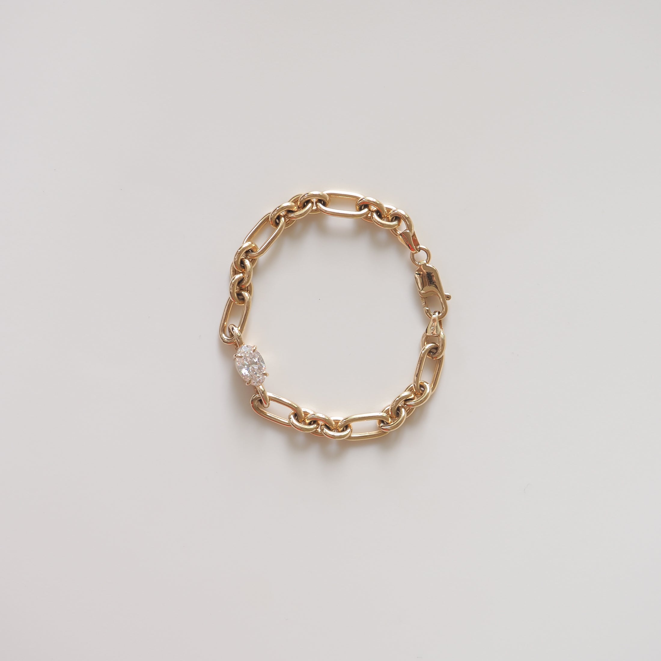 Oval Lab-Grown Diamond Bold Link Bracelet