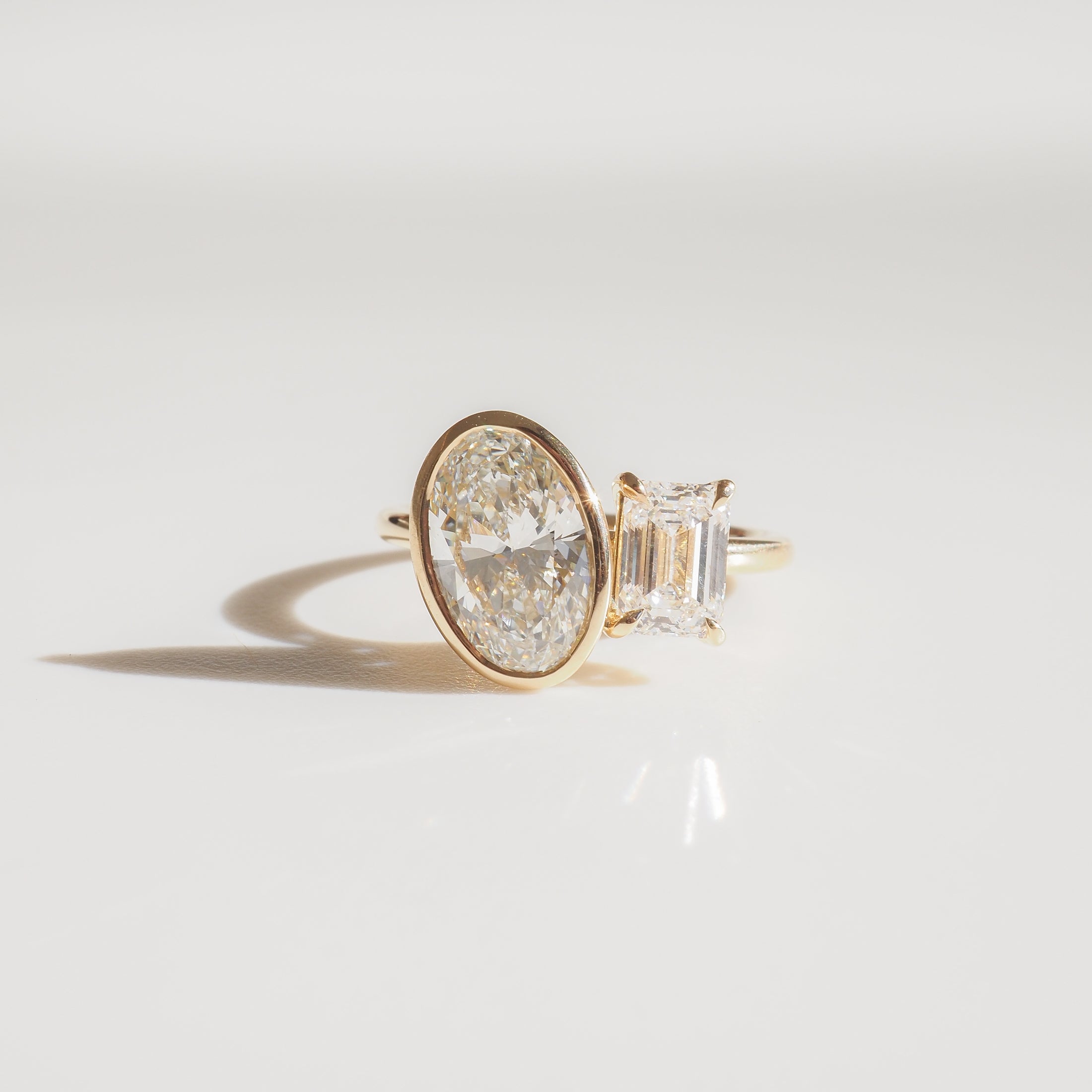 Oval Bezel | 3ct Toi et Moi Ring