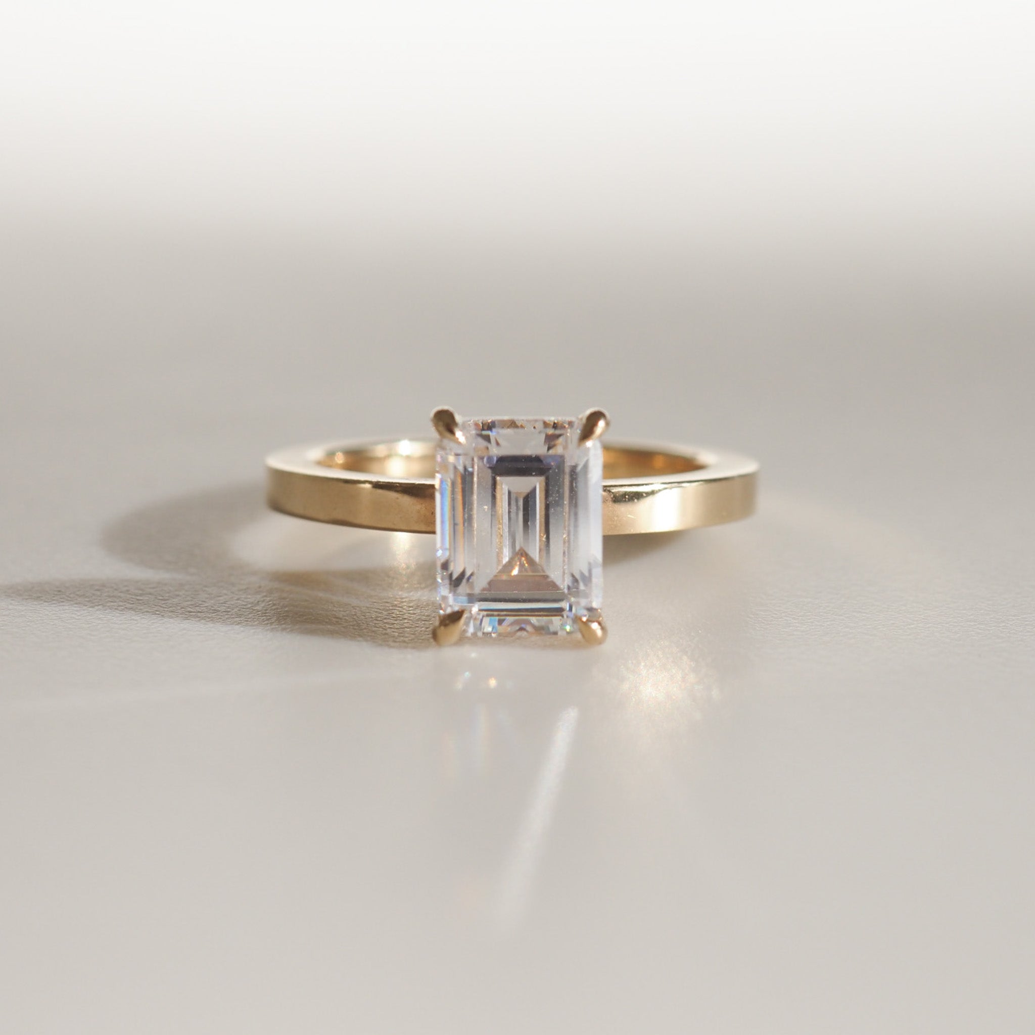 Eva | 1.75ct Emerald Cubic Zirconia Proposal Ring