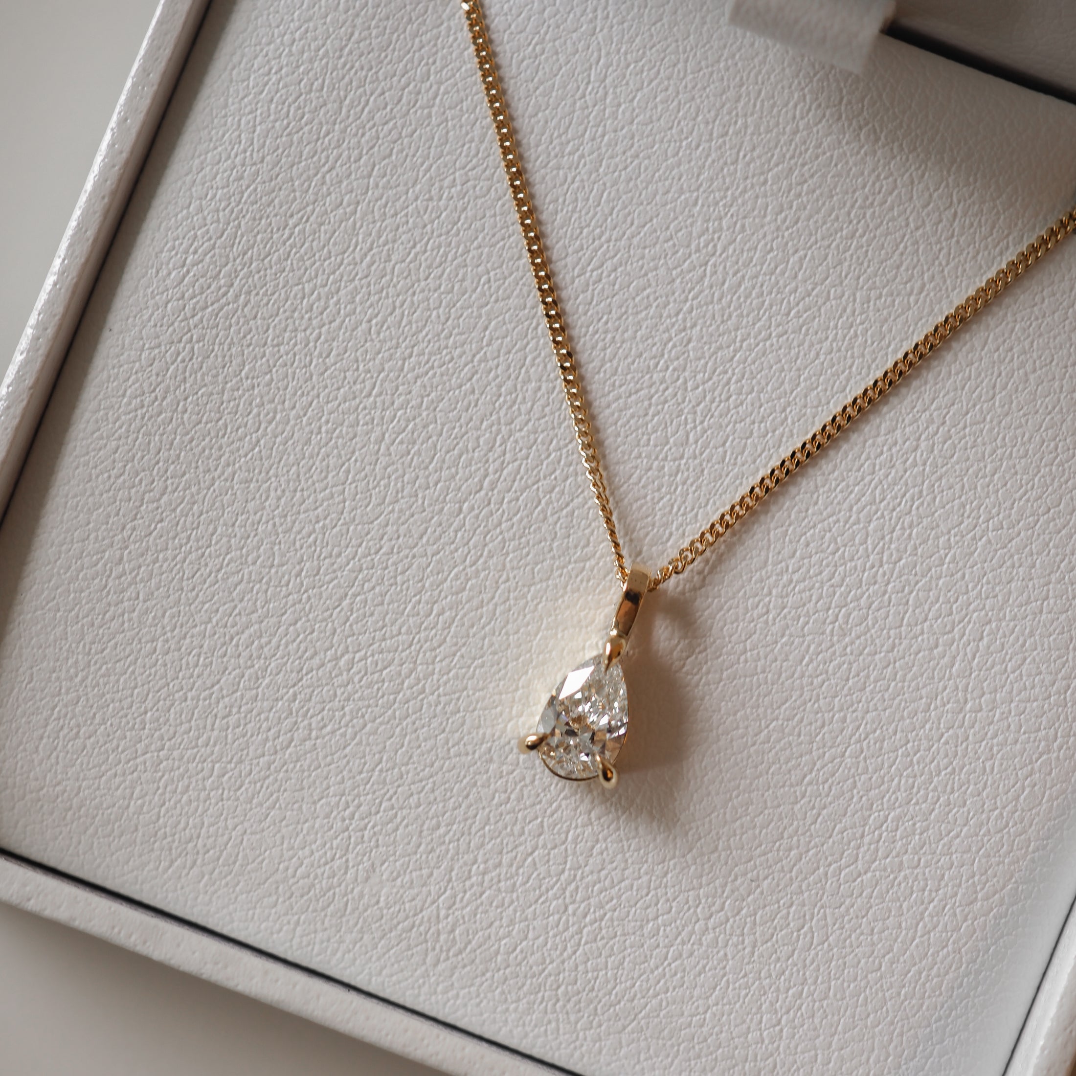 Solitaire Pendant | Pear Lab-Grown Diamond Necklace