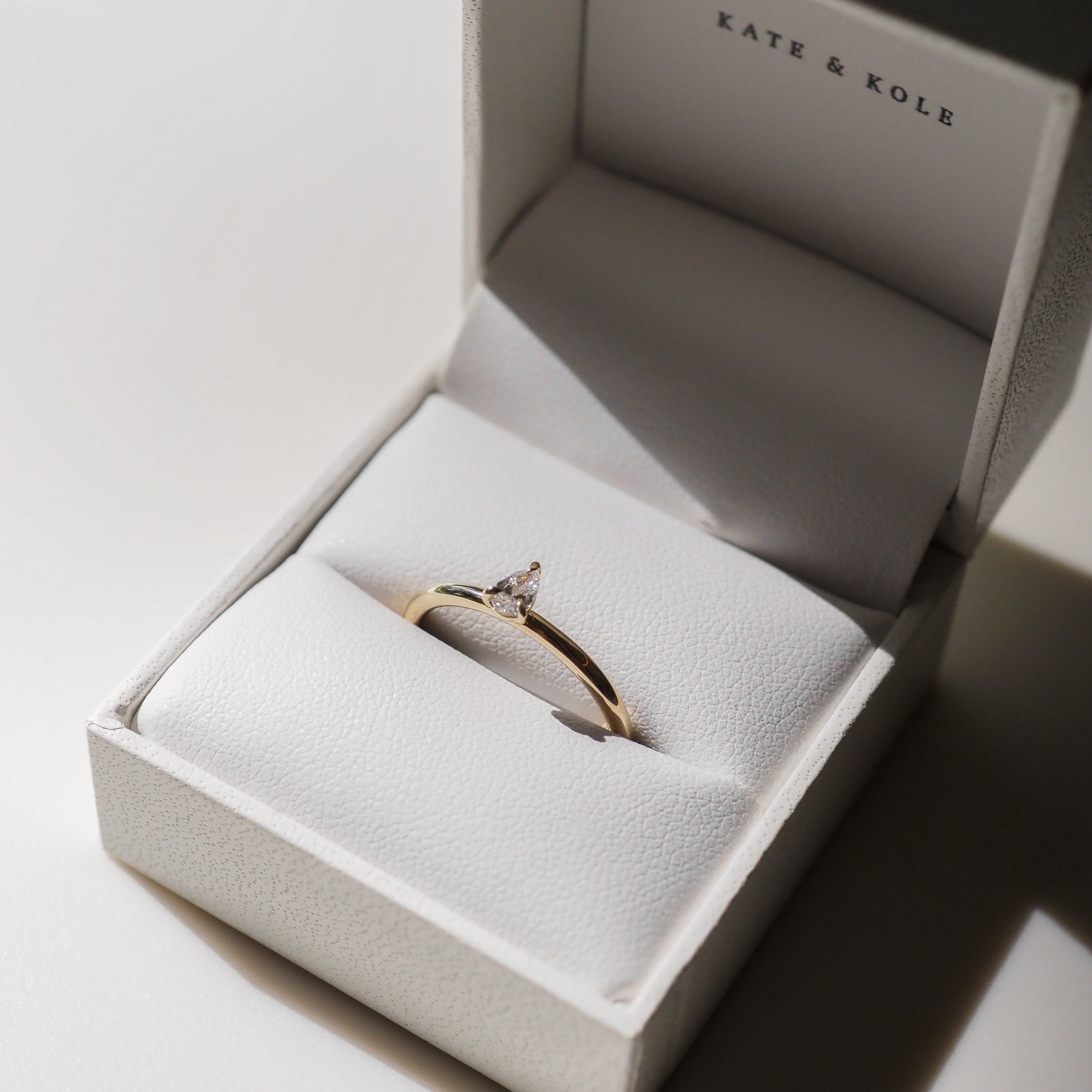 Tiny Diamond Ring | Pear Lab-Grown Diamond Stacking Ring