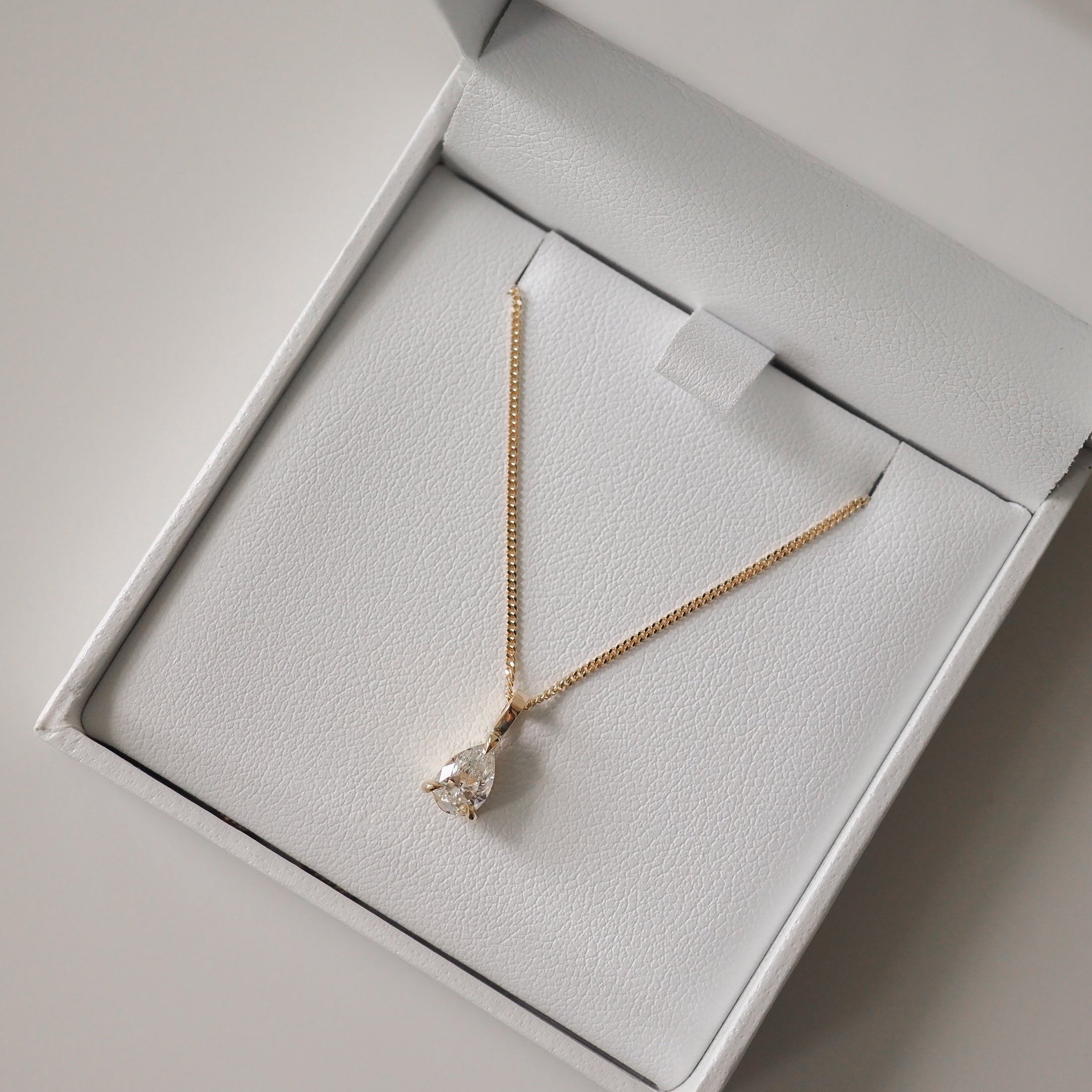 Solitaire Pendant | Pear Lab-Grown Diamond Necklace