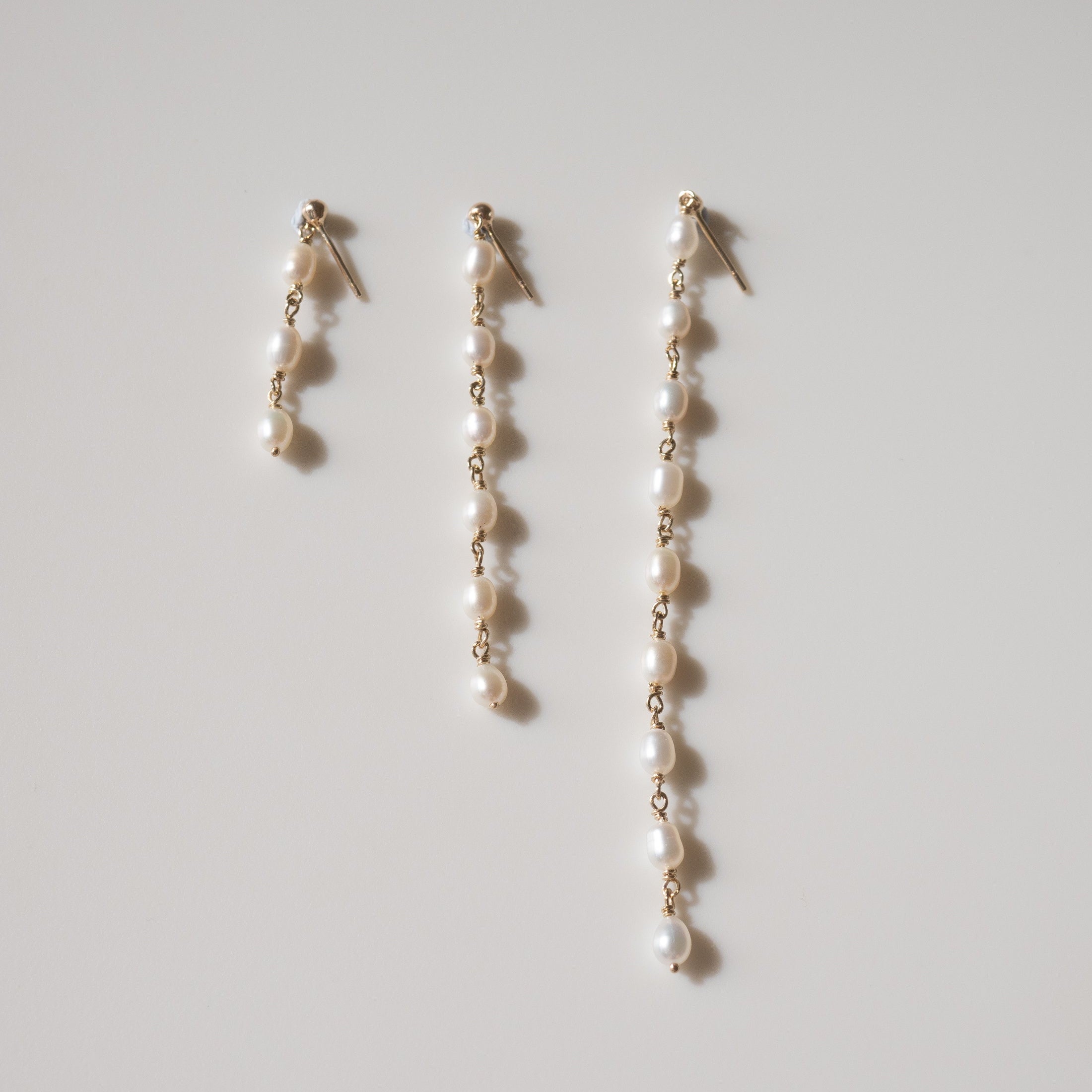 Tiny Pearl Drops |  Pearl Threader Earrings