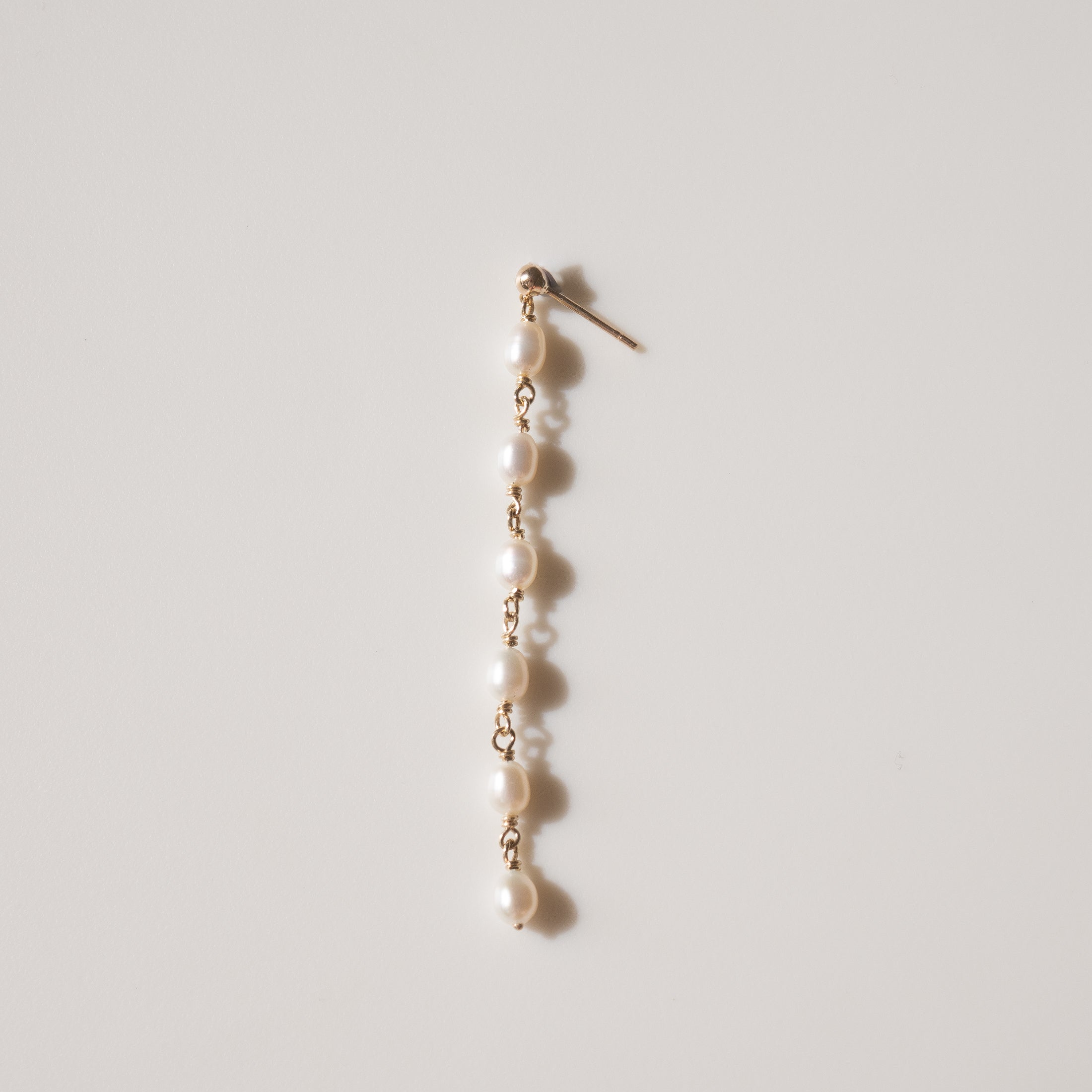 Tiny Pearl Drops |  6 Pearl Threader Earrings