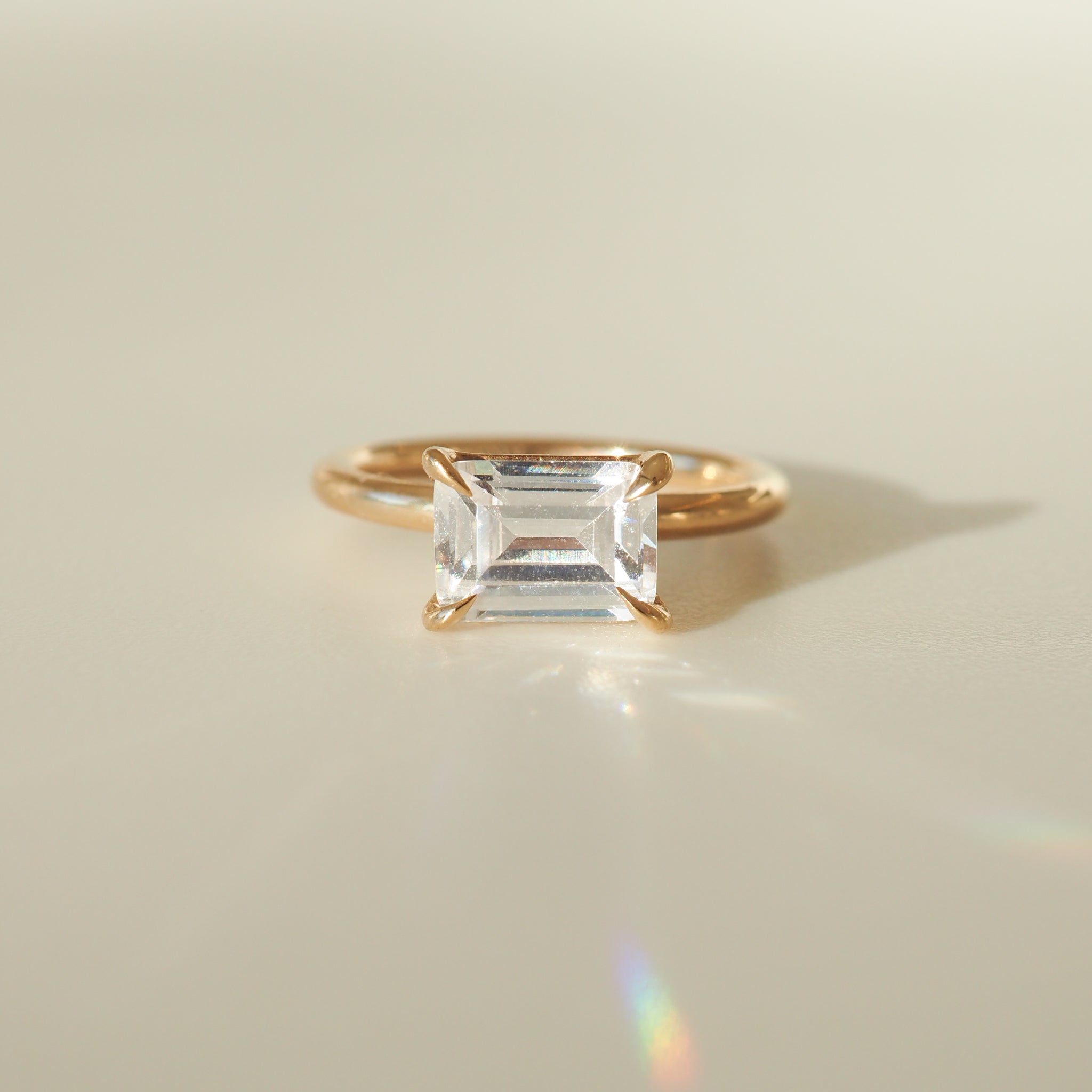 Fae | 1.5ct Emerald Cubic Zirconia Proposal Ring