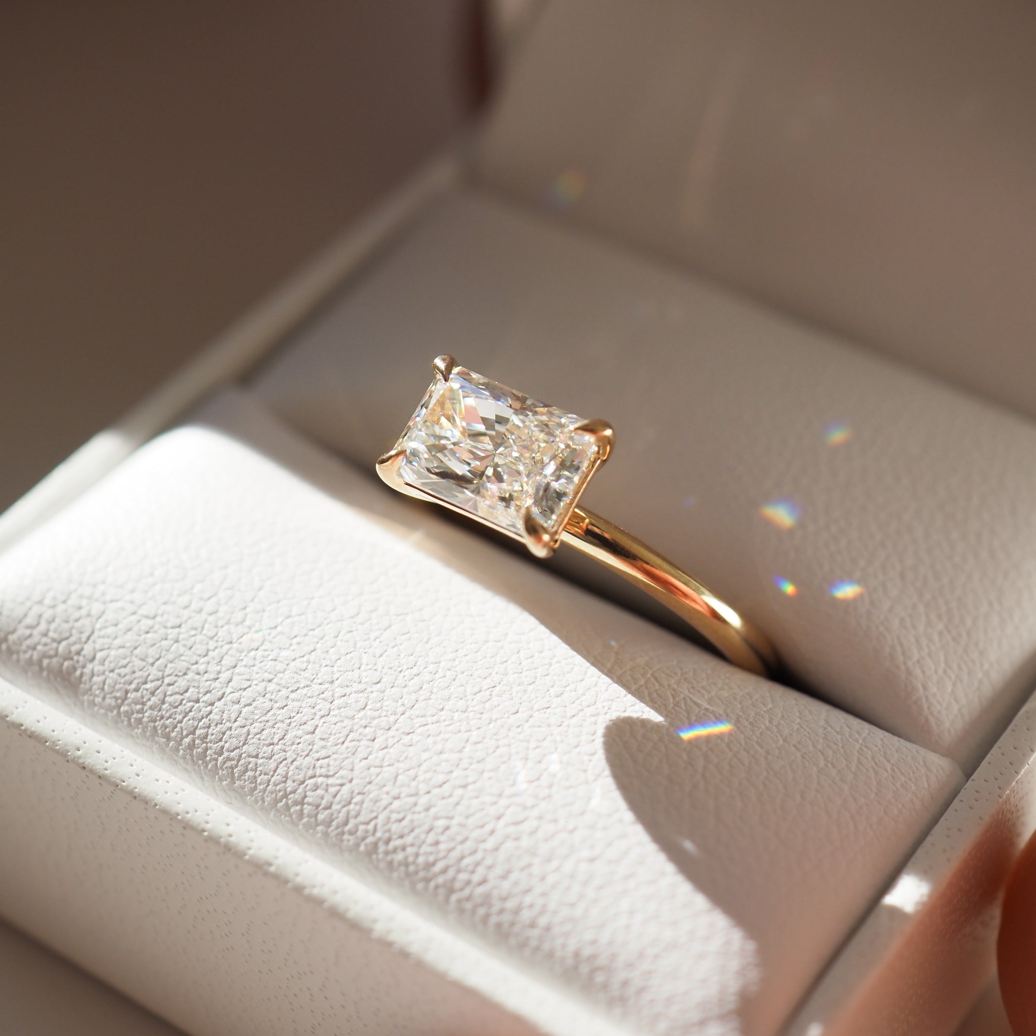 Rai | 1.55ct Radiant Lab-Grown Diamond Engagement Ring Ready to Wear