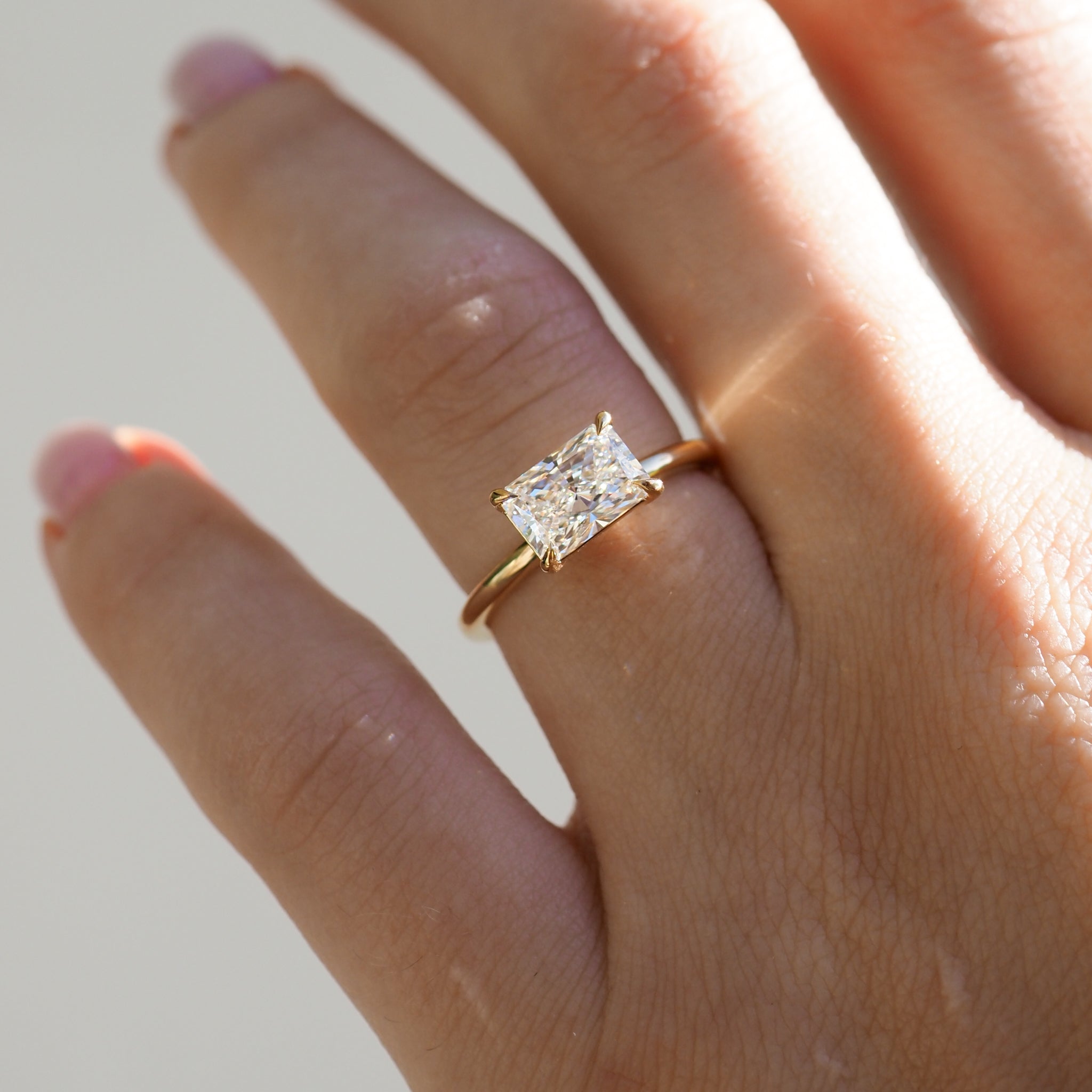 Rai | 1.55ct Radiant Lab-Grown Diamond Engagement Ring Ready to Wear