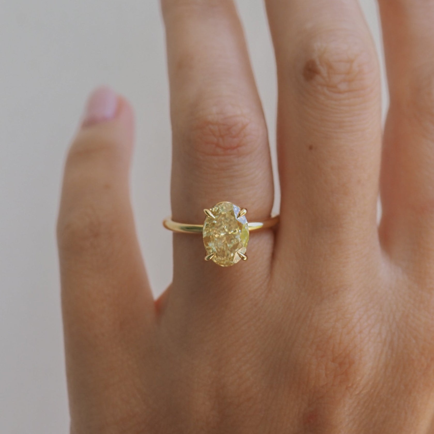 Clara Fancy Yellow | 3ct Oval Lab-Grown Diamond Ring