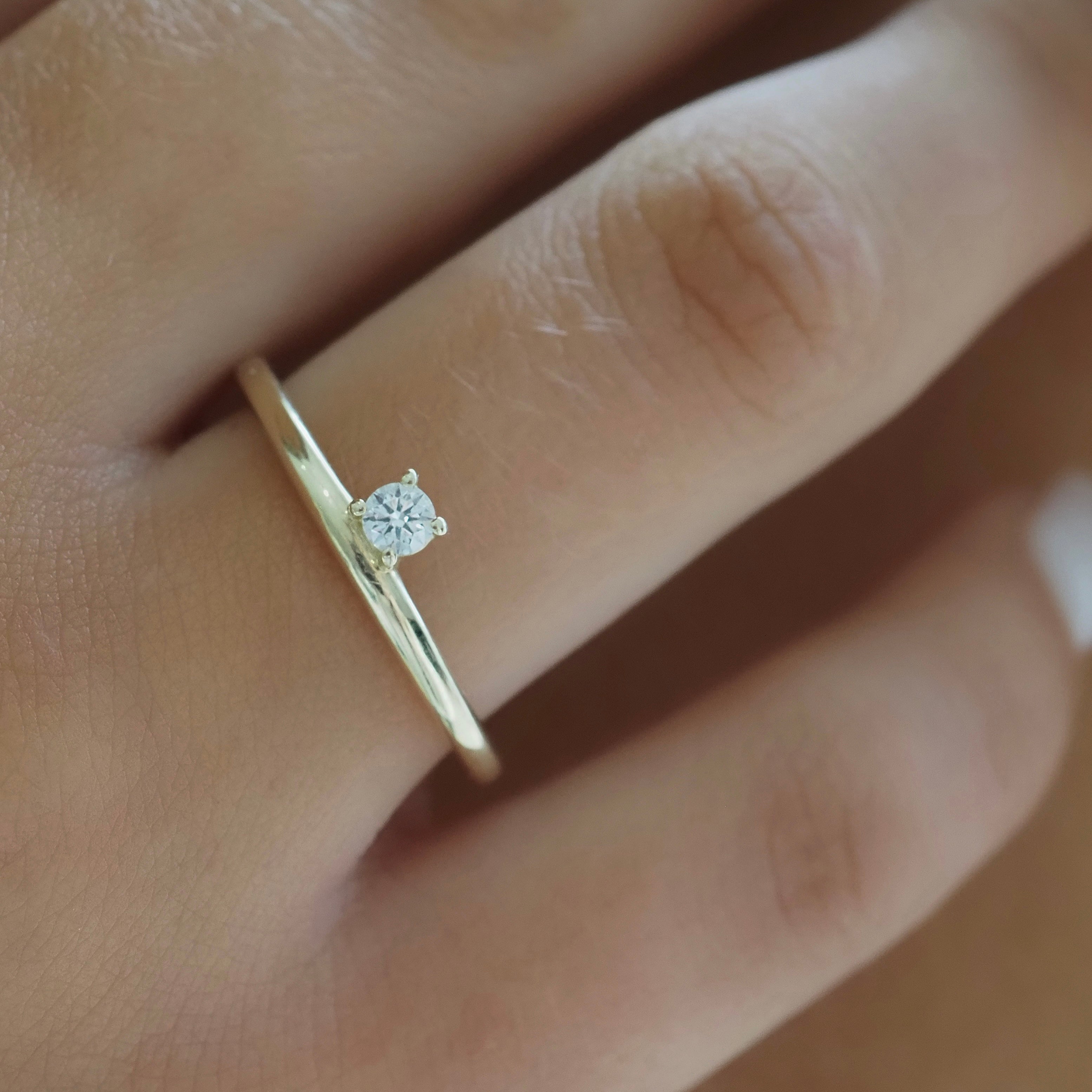 Tiny diamond shop engagement ring